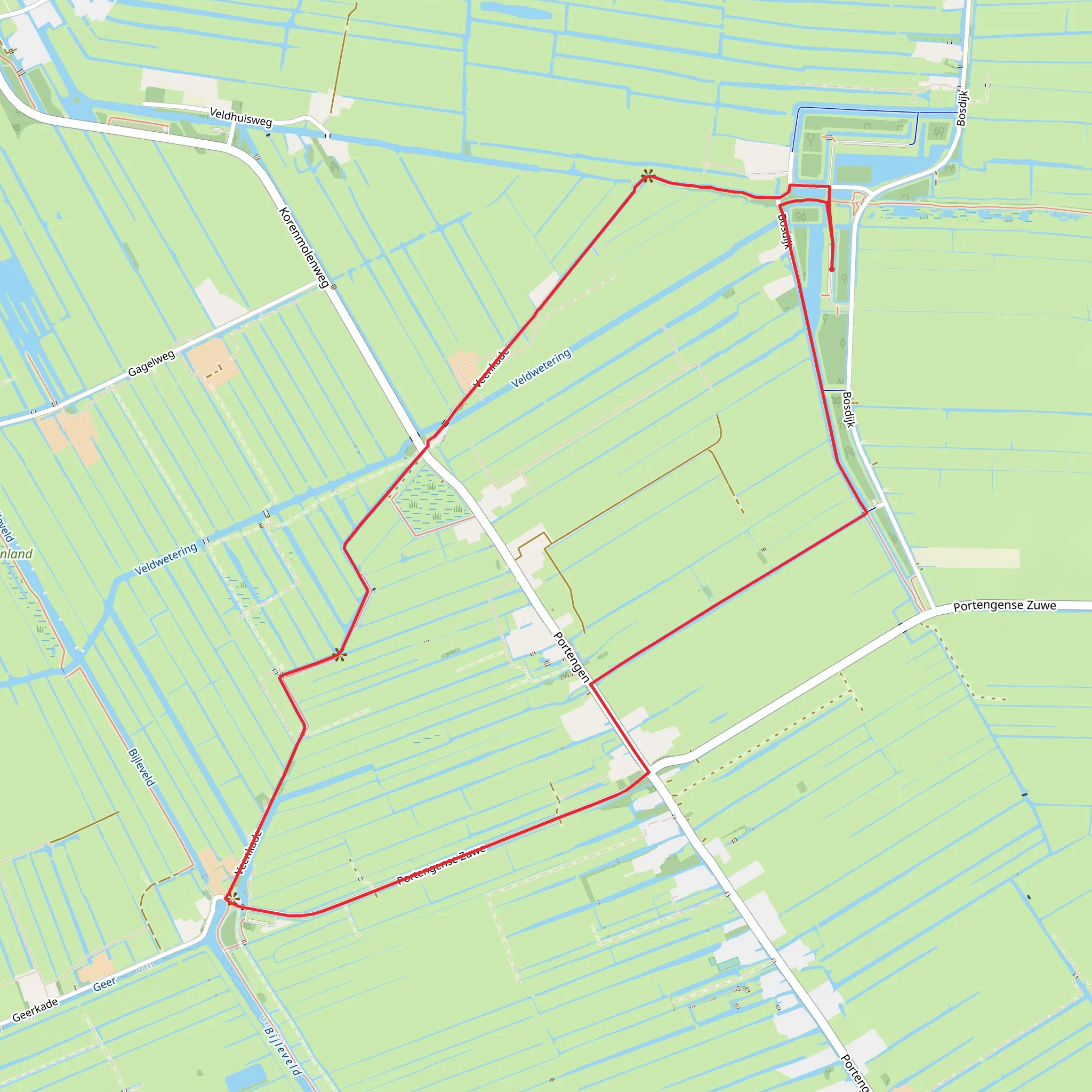 Geer Route and Rondje Portengen Loop mobile static map