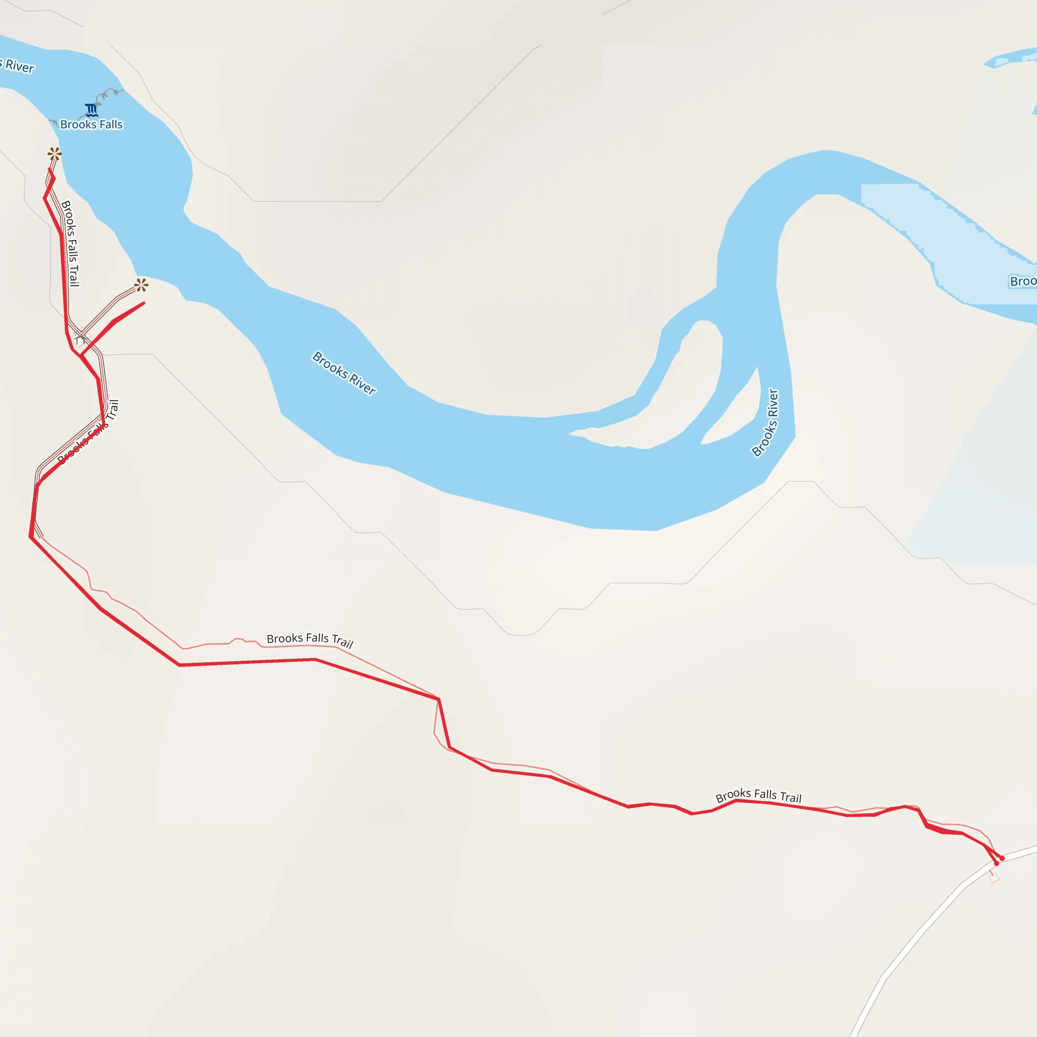 Riffles Platform and Brooks Falls Walk mobile static map