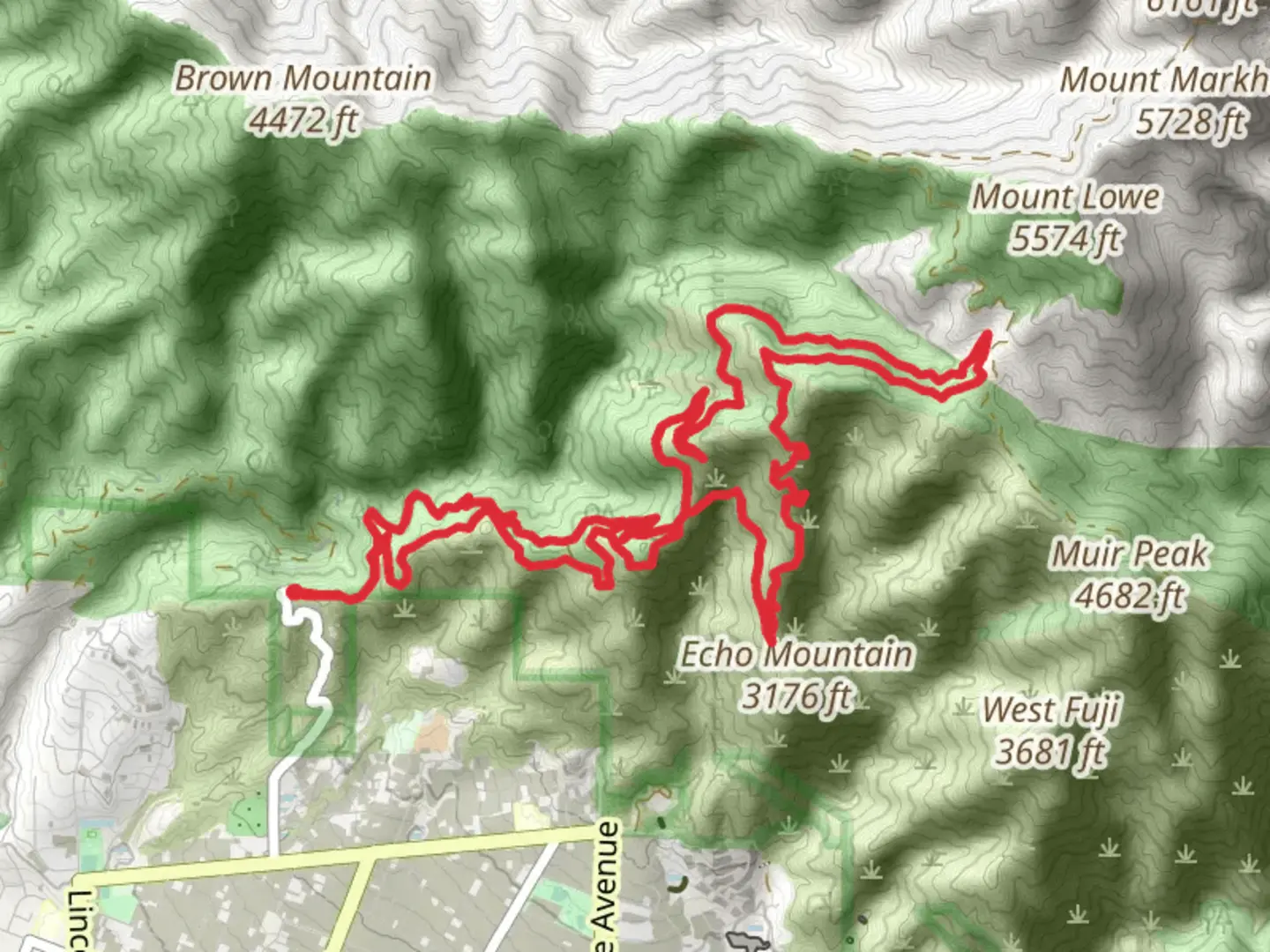 An image depicting the trail Sunset Ridge Trail and Middle Sam Merrill Trail Loop and its surrounding area.