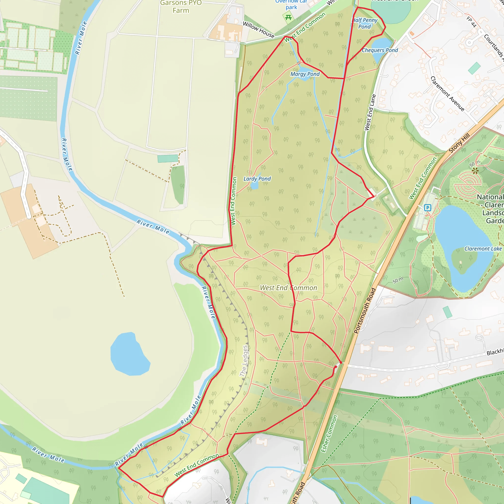 West End Common Walk mobile static map