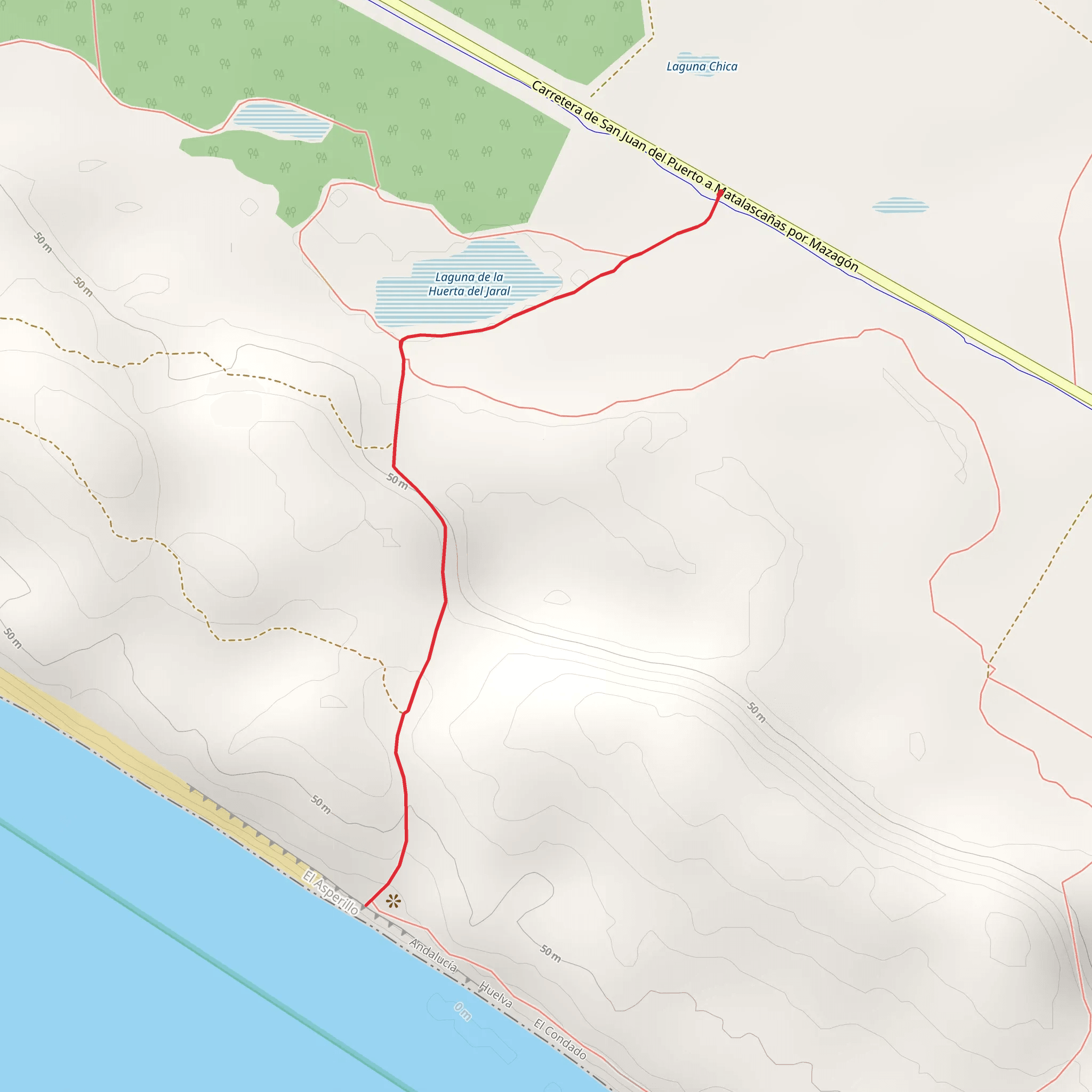 Laguna El Jaral from Mazagón mobile static map