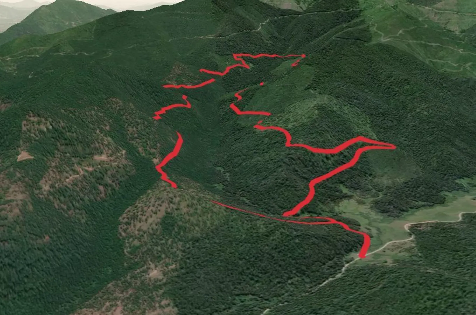 An image depicting the trail Middle Fork Calispel Trail and its surrounding area.