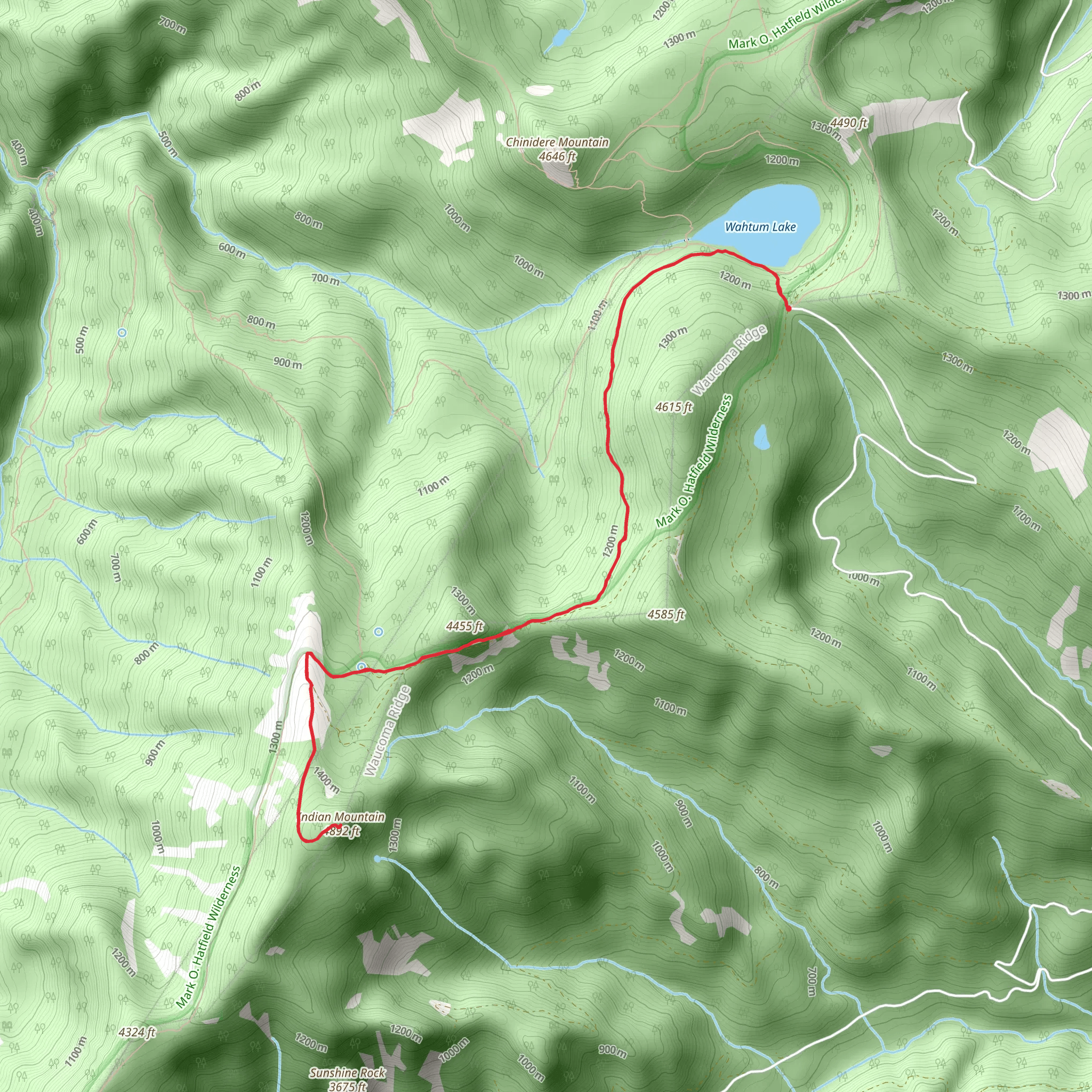 Indian Mountain via PCT mobile static map