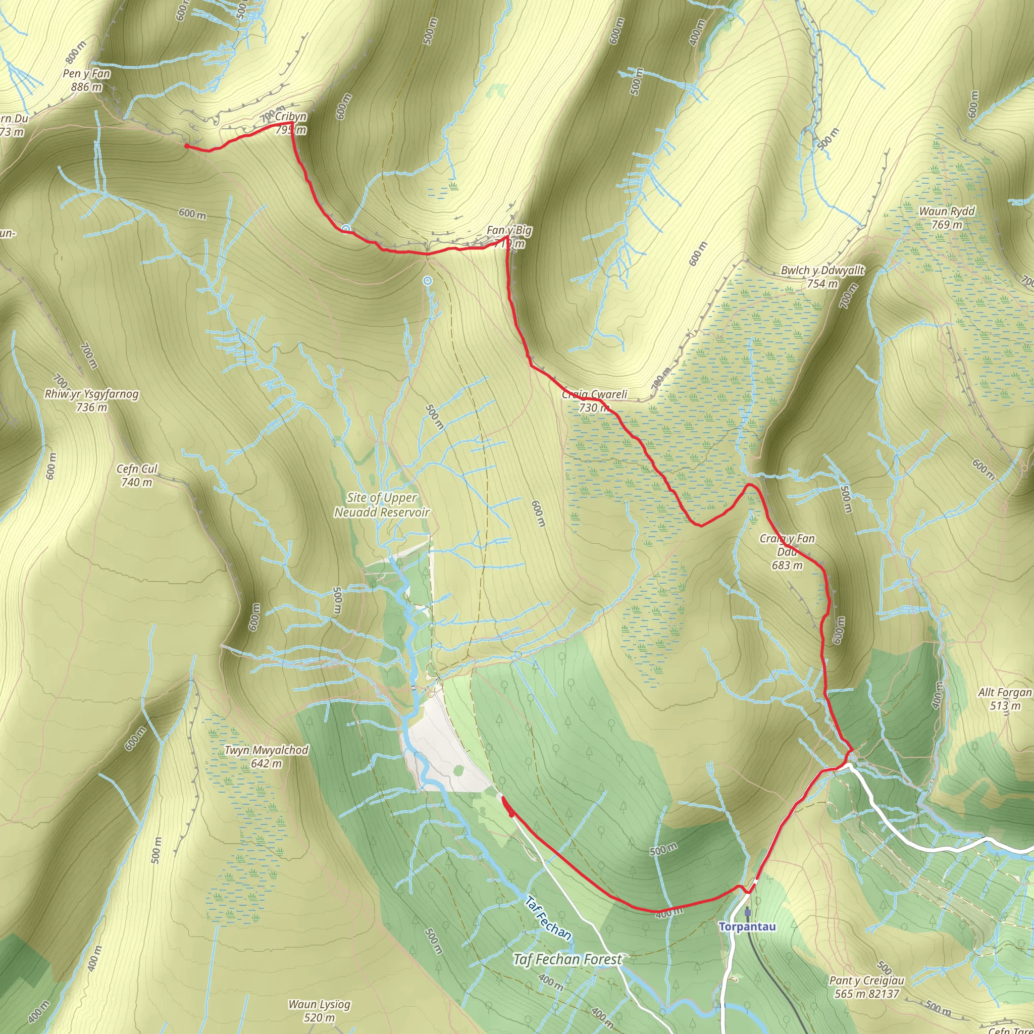 The High Peaks of the Brecon Beacons mobile static map