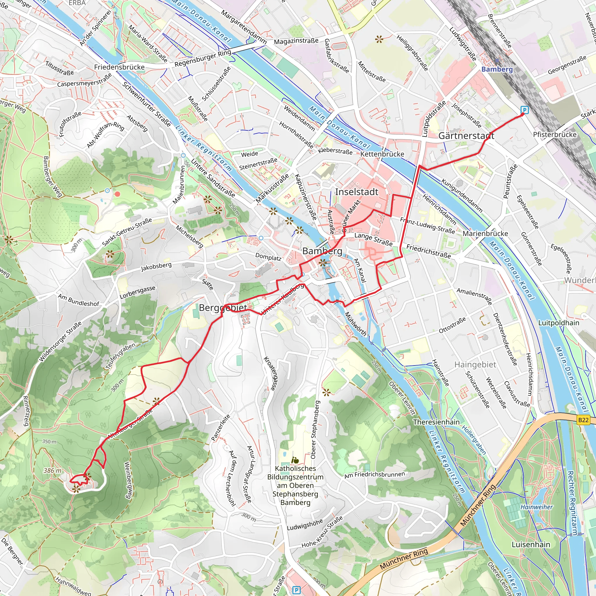 Altenburg Loop from Gärtnerstadt mobile static map