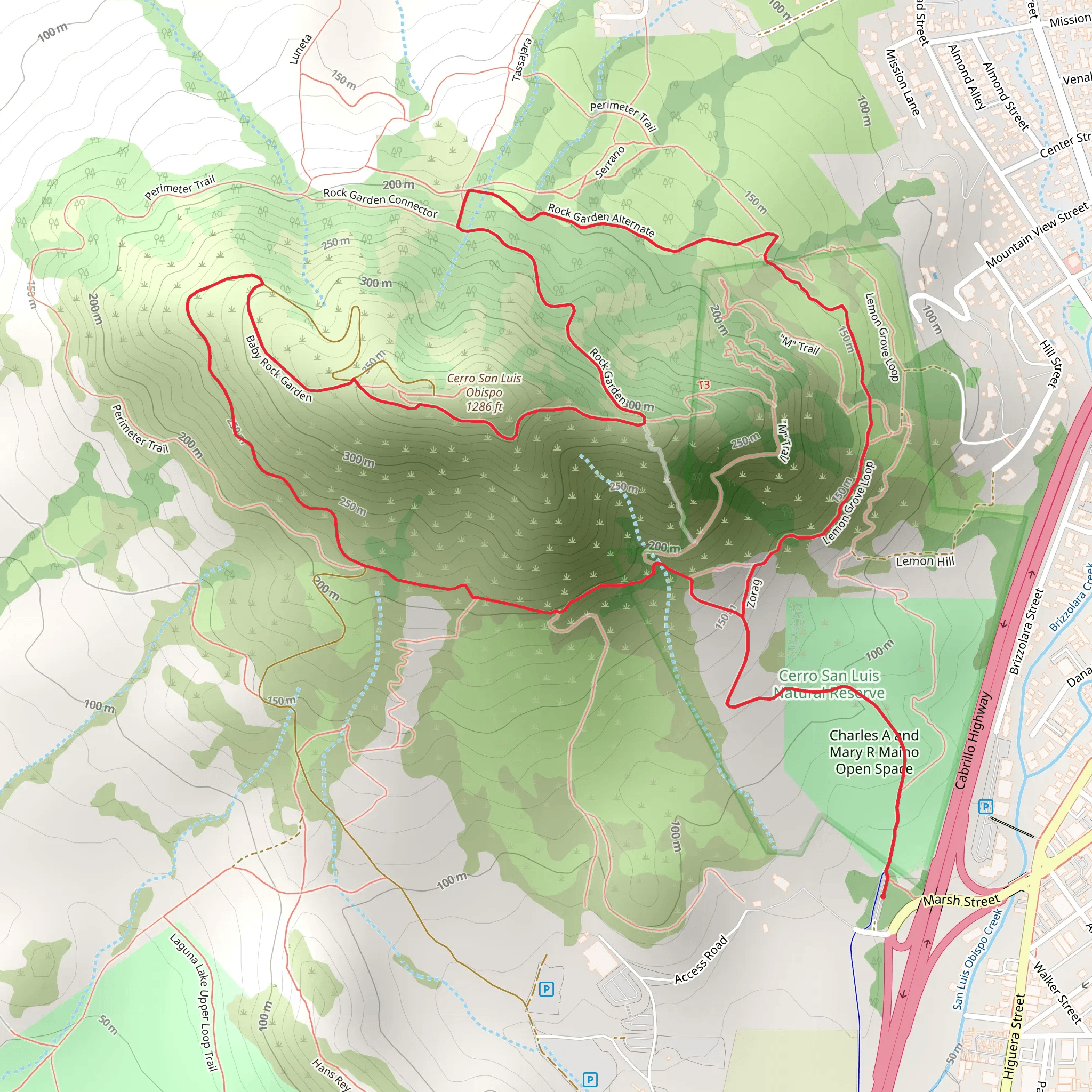 Cerro San Luis Obispo Loop mobile static map