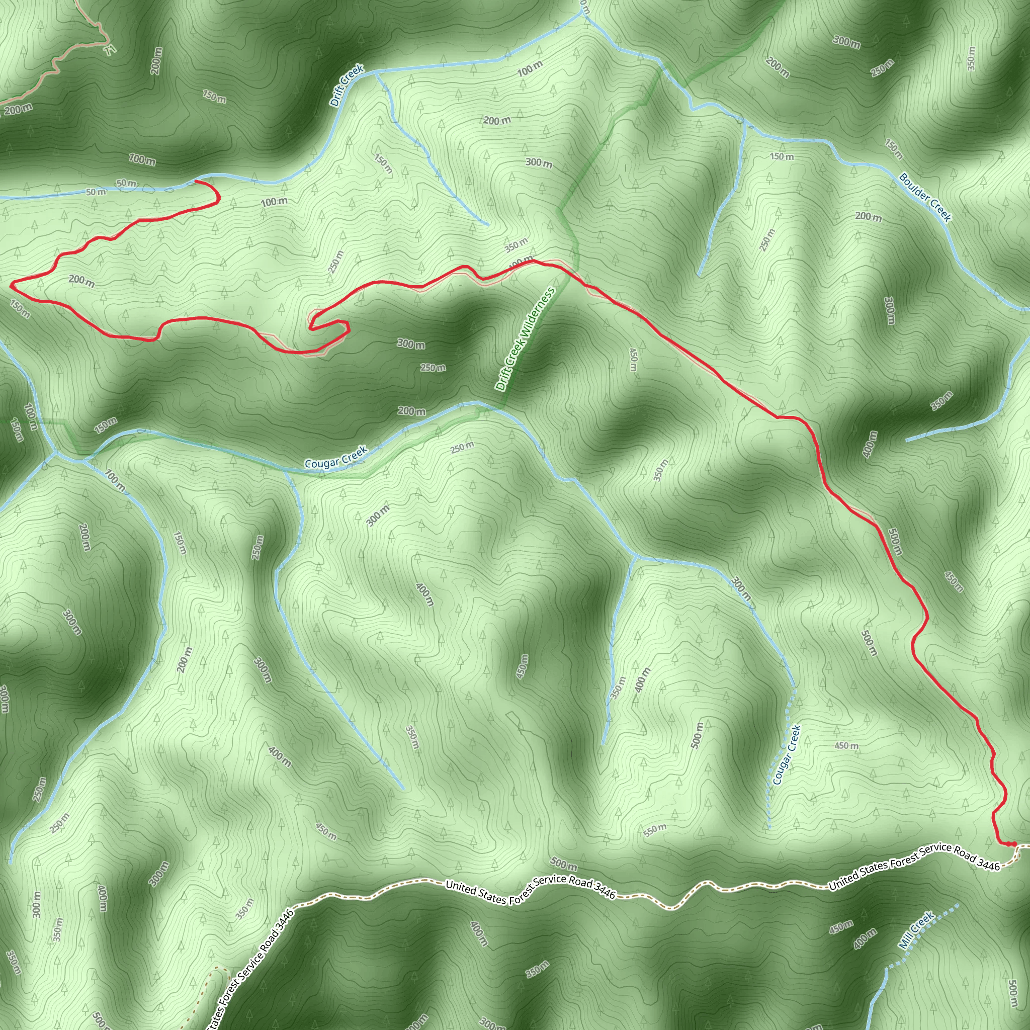 Horse Creek South Trail mobile static map