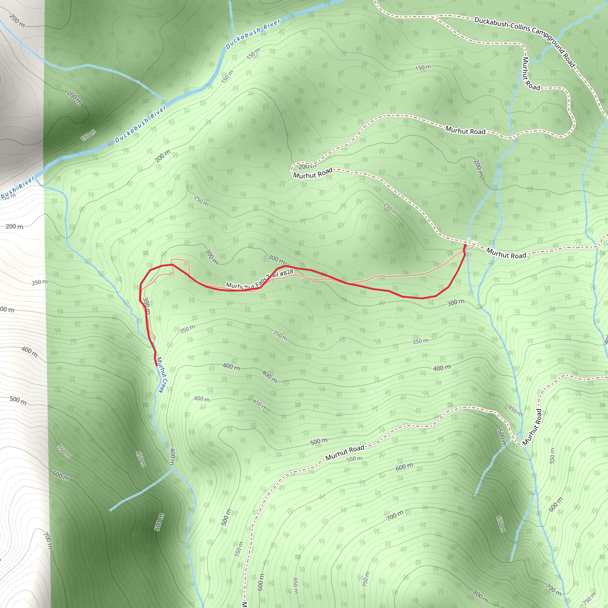 Murhut Falls Trail mobile static map