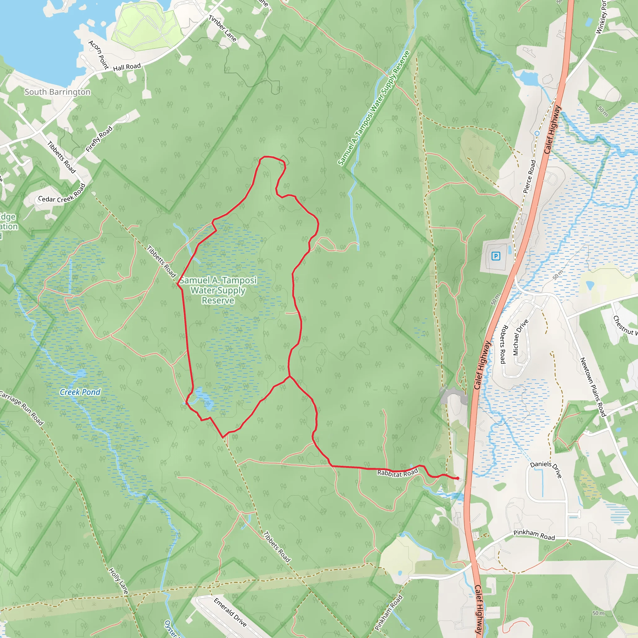 Barrington Watershed Area Loop mobile static map