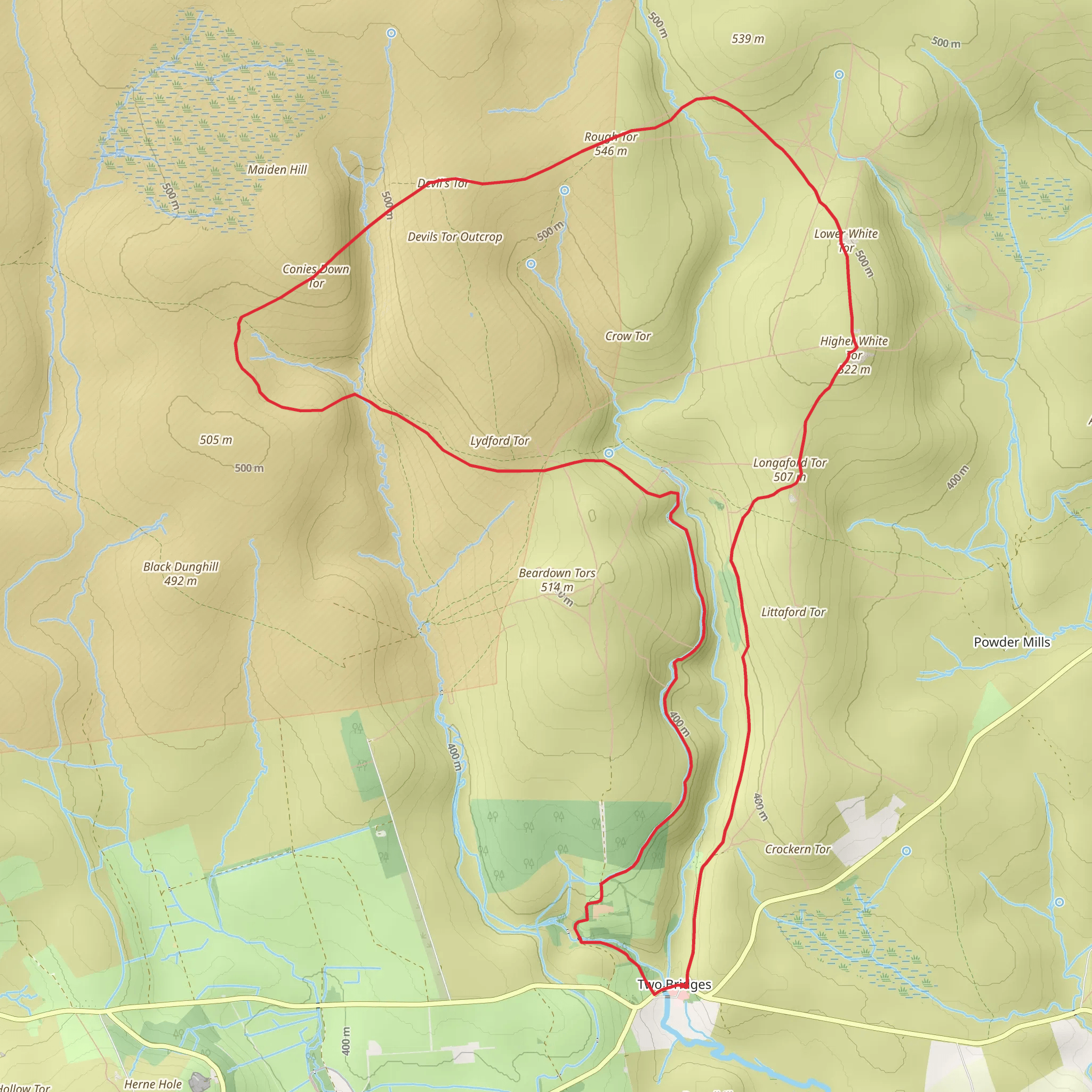 Rough Tor mobile static map