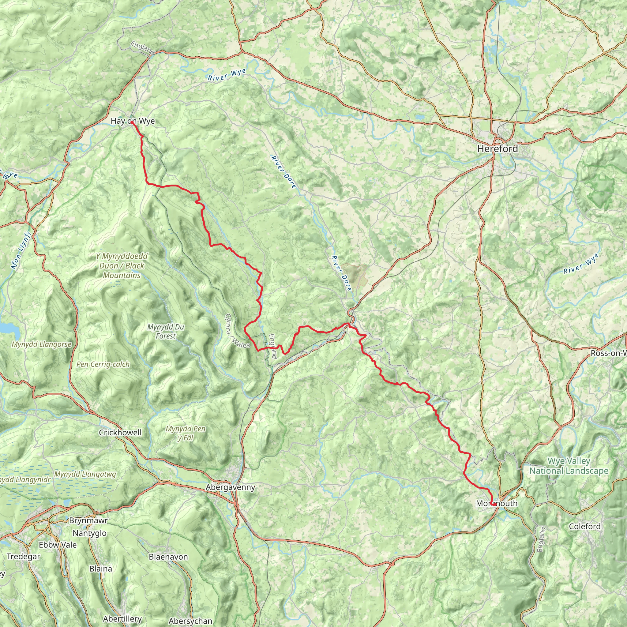 Monnow Valley Walk mobile static map