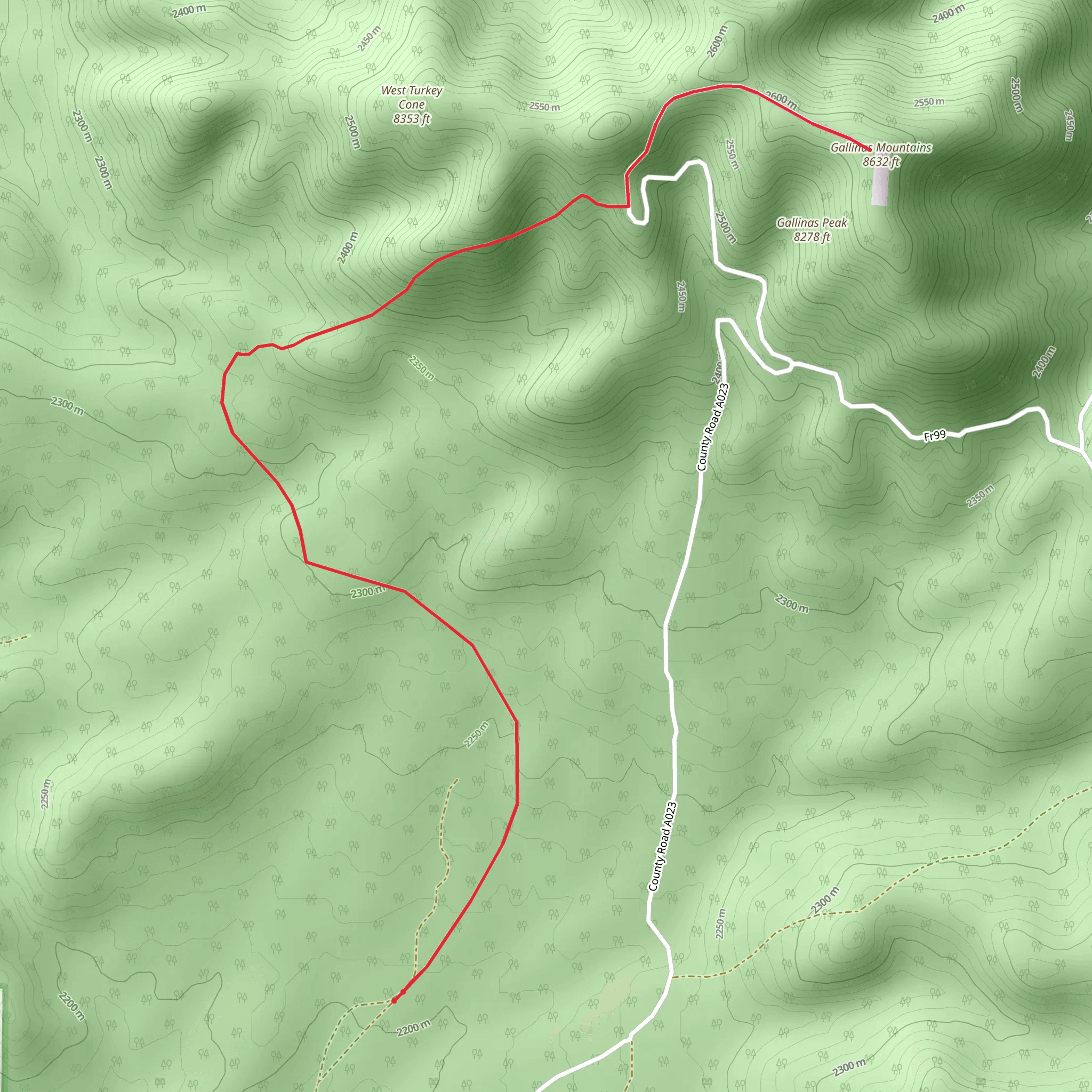 Gallinas Mountains mobile static map