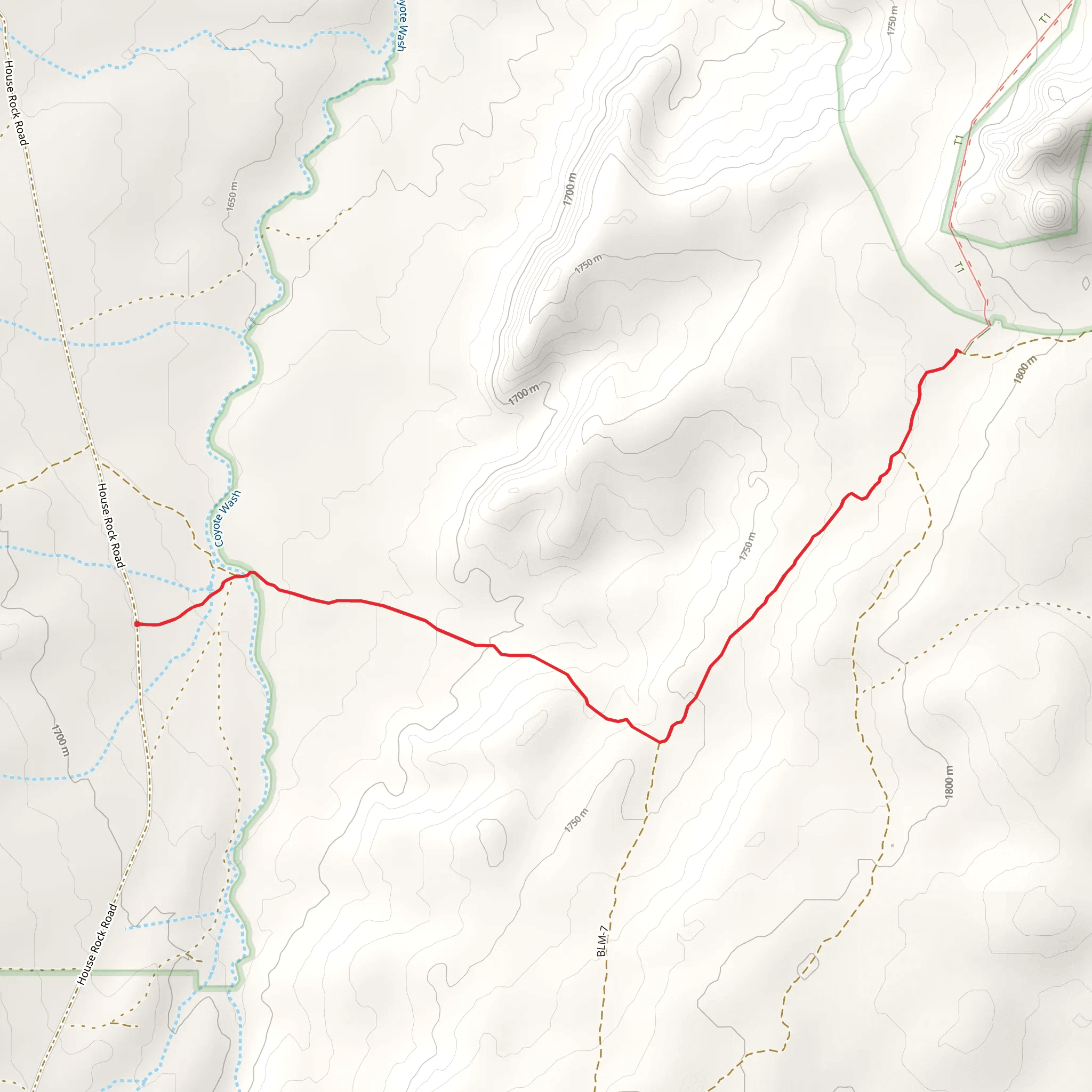 Coyote Wash Out and Back mobile static map