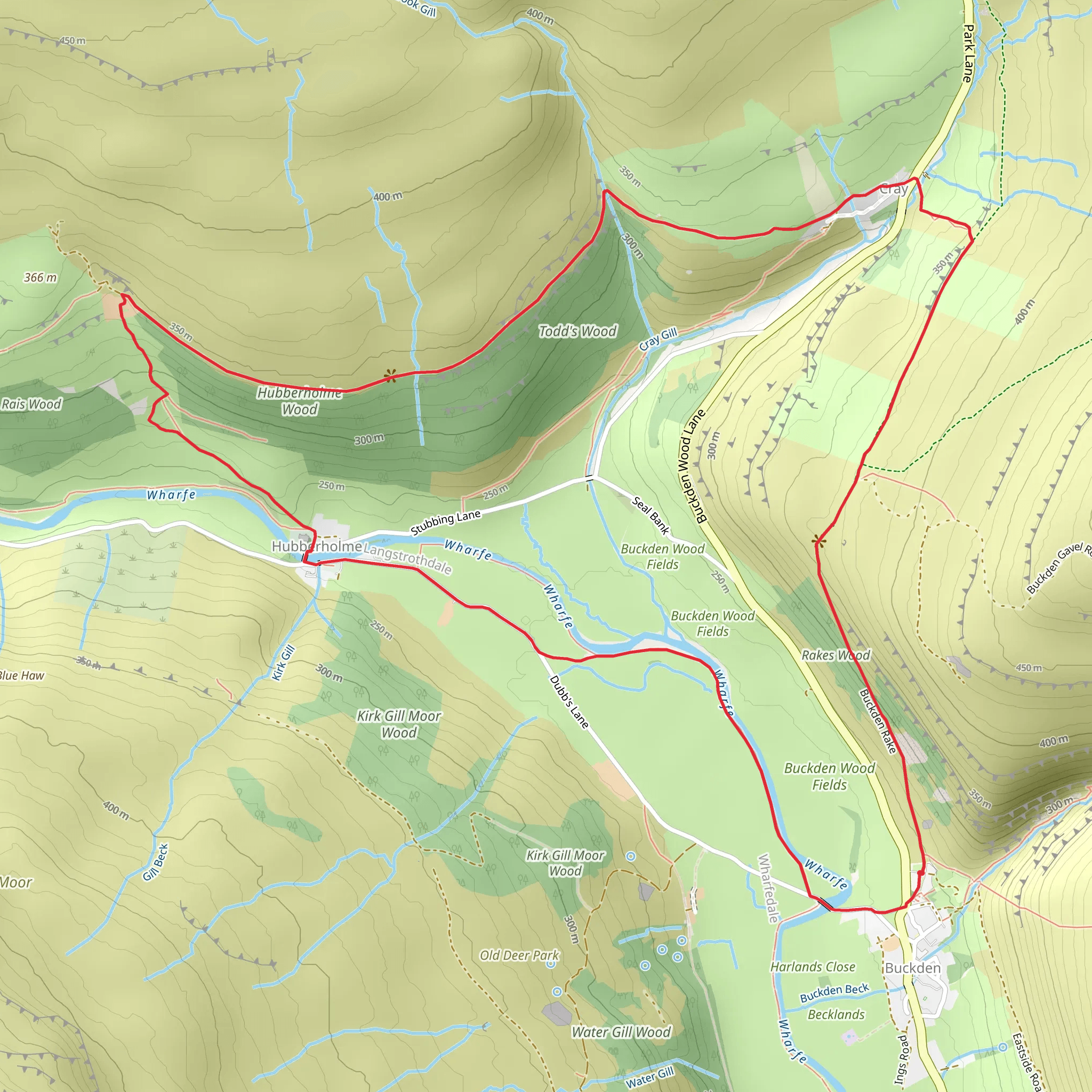Buckden to Cray to Hubberholme Circuit mobile static map