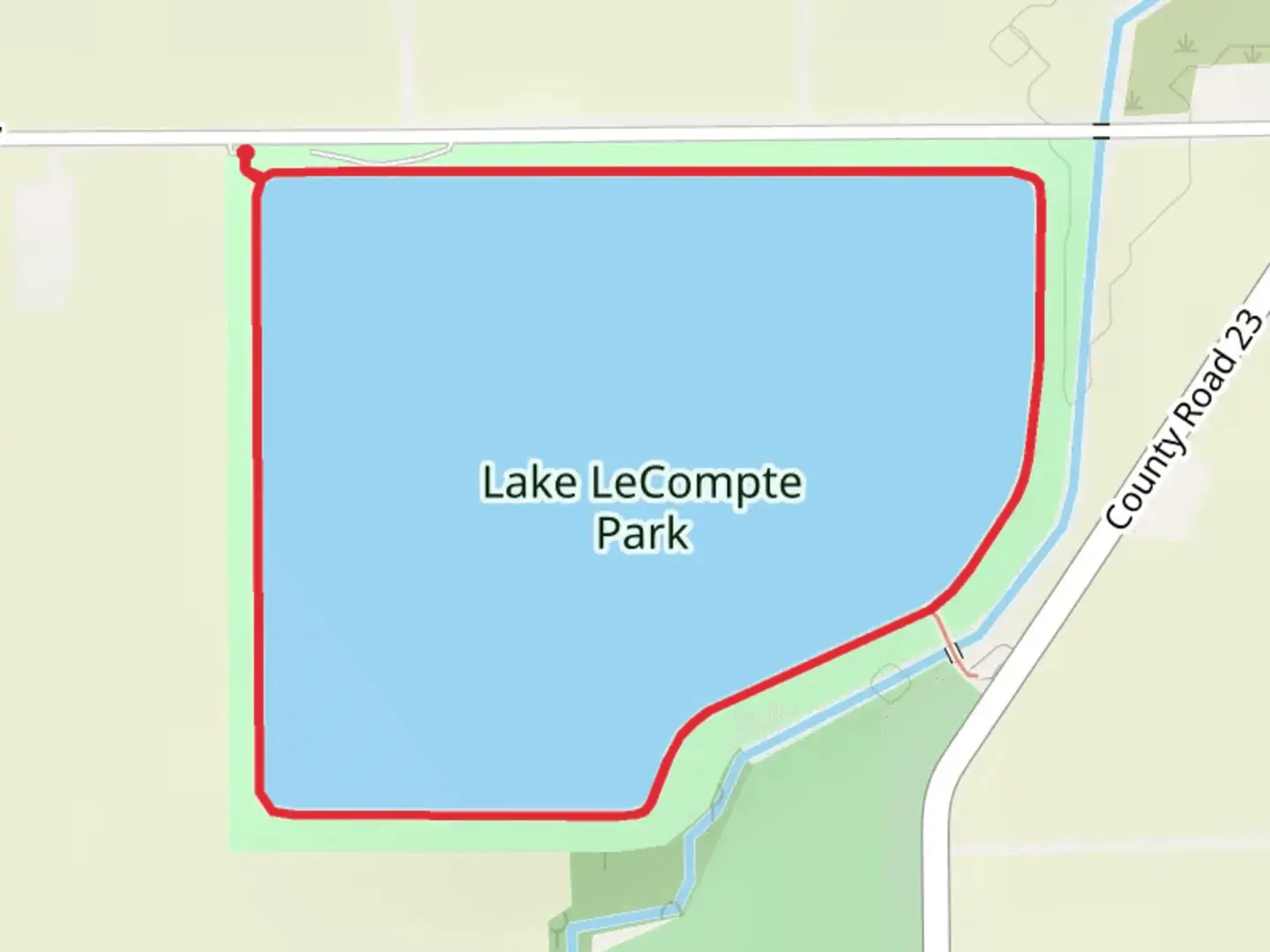 An image depicting the trail Lake LeCompte Fostoria Reservoir 5 Loop and its surrounding area.
