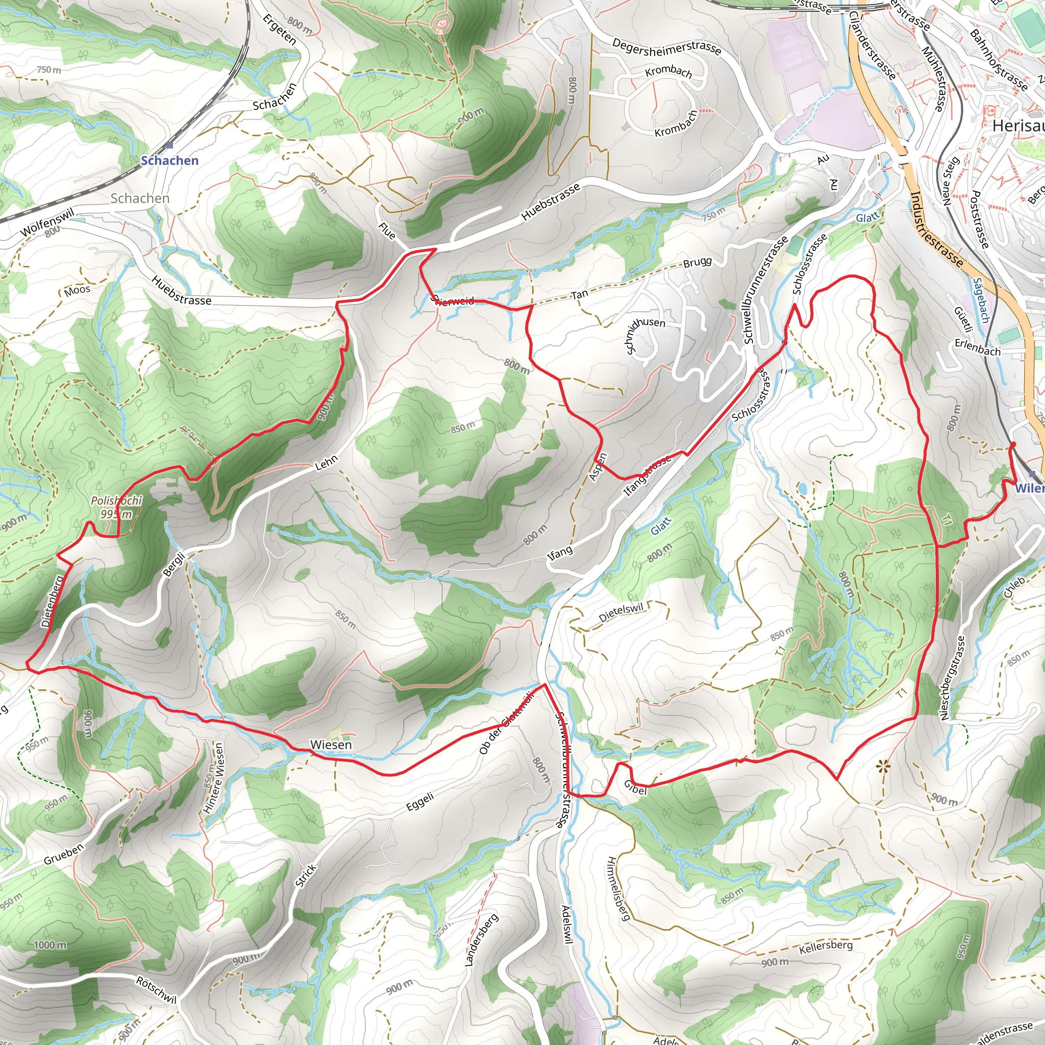 Polishöchi and Nieschberg mobile static map