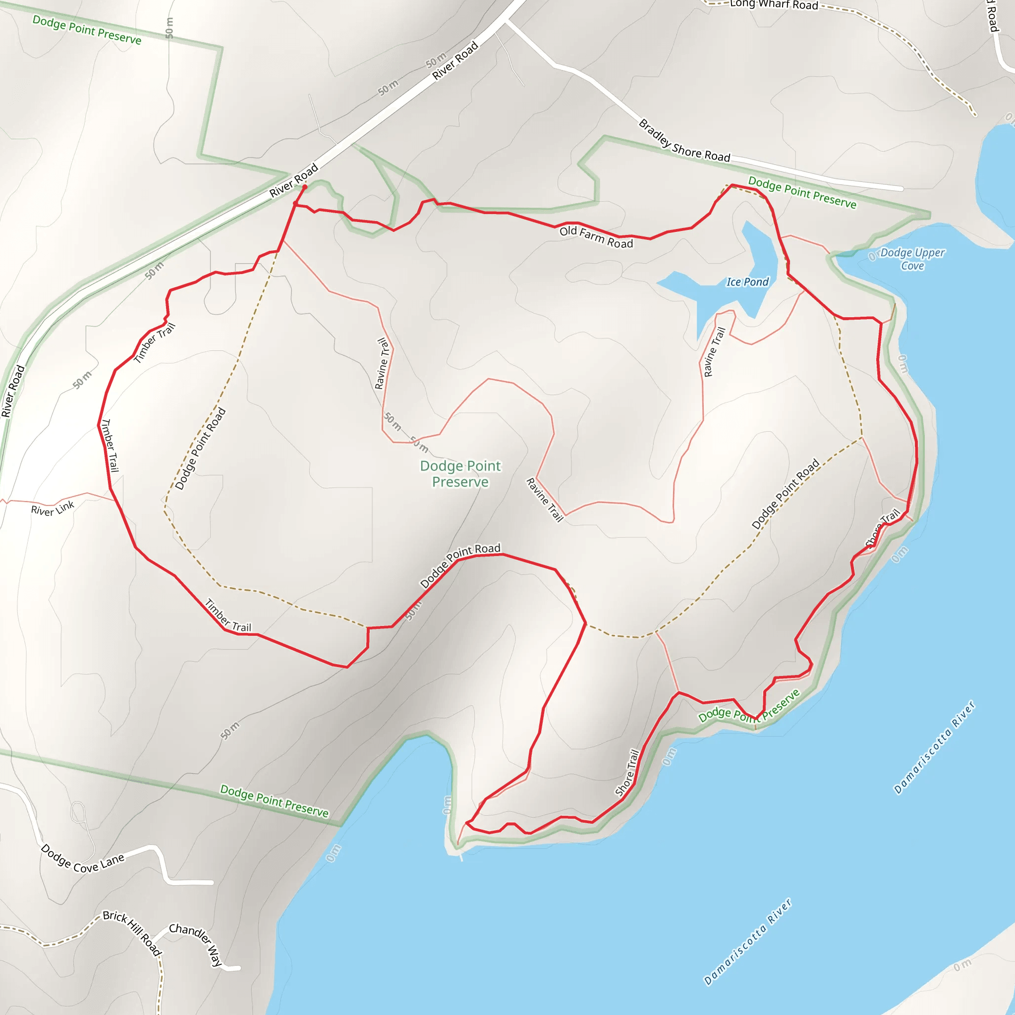 Ice Pond via Timber Trail mobile static map