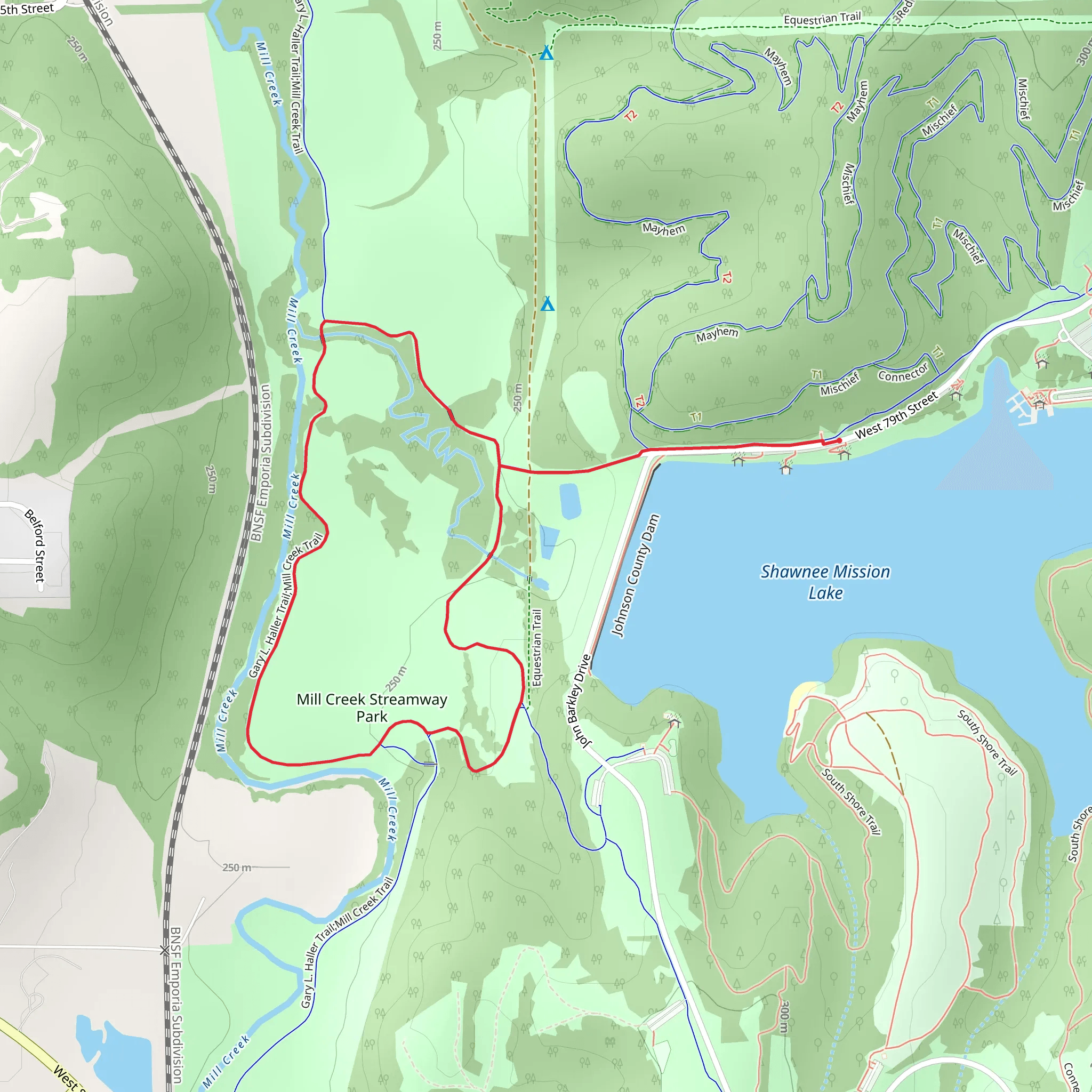Mill Creek Streamway Park Loop via Mill Creek Trail mobile static map