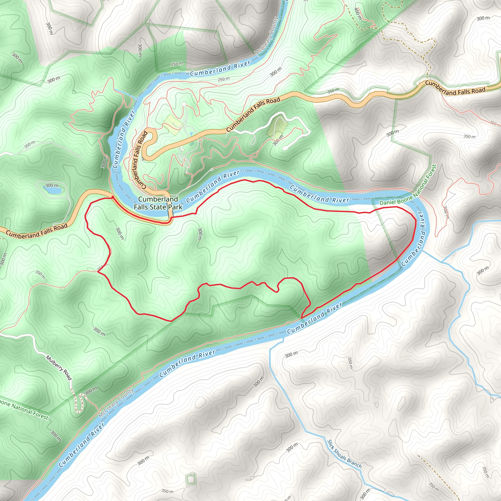 Sheltowee Trace and Blue Bend Loop Trail mobile static map