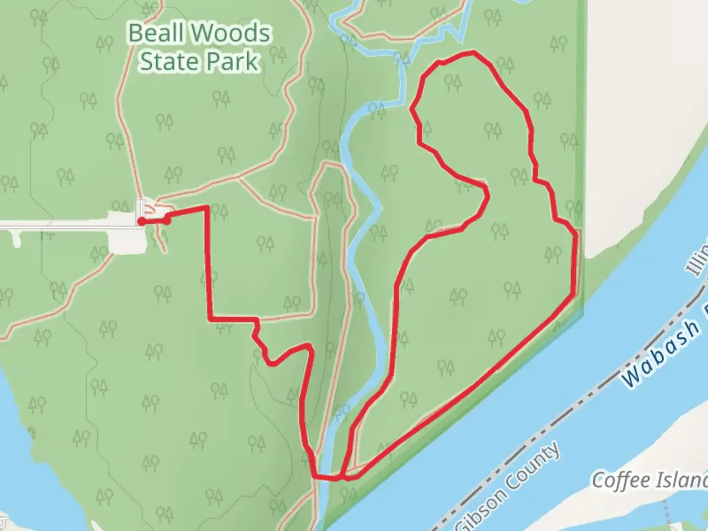 An image depicting the trail Ridgeway Loop via White Oak Trail and its surrounding area.