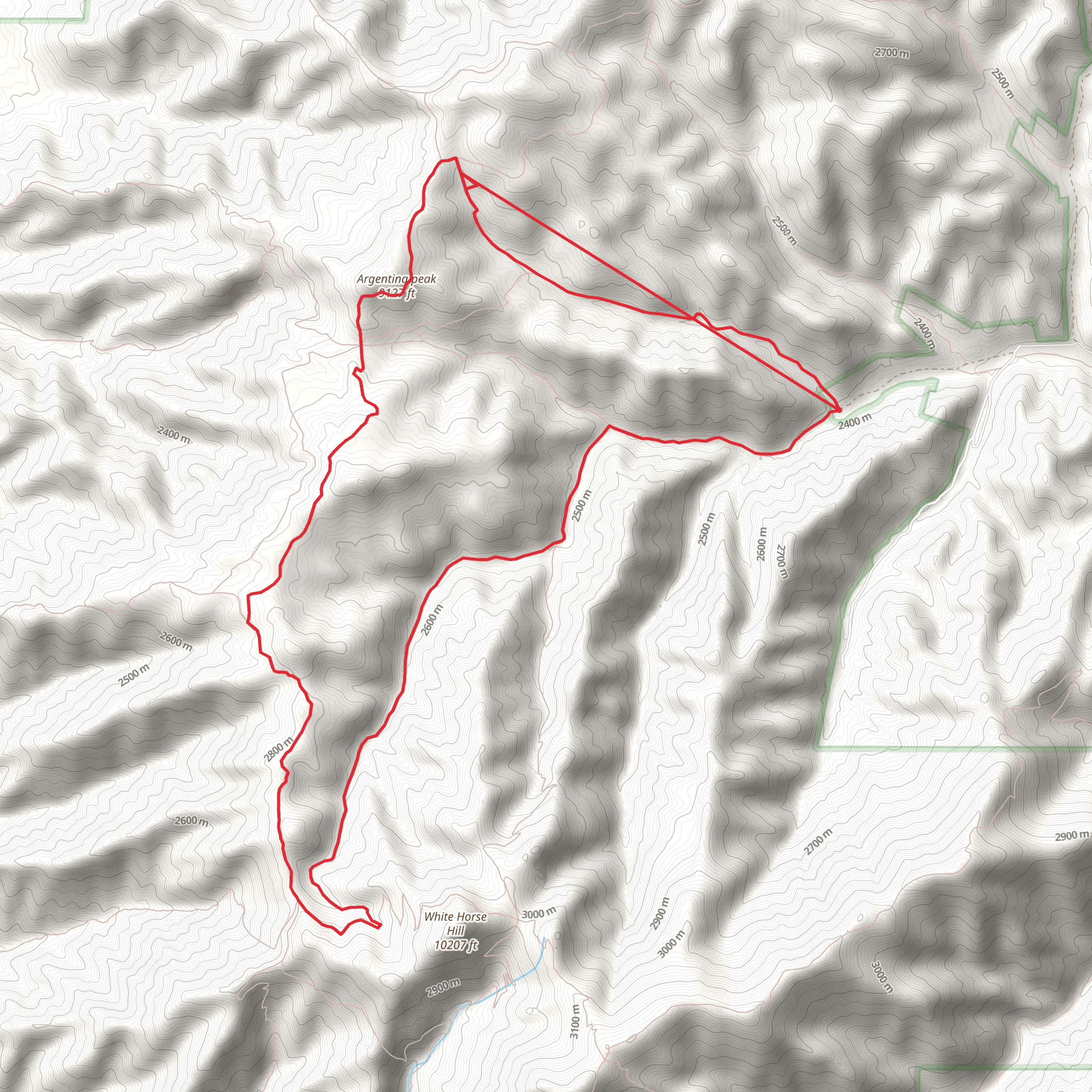 Argentina Canyon, Argentina Peak and Big Bonito Loop Trail mobile static map