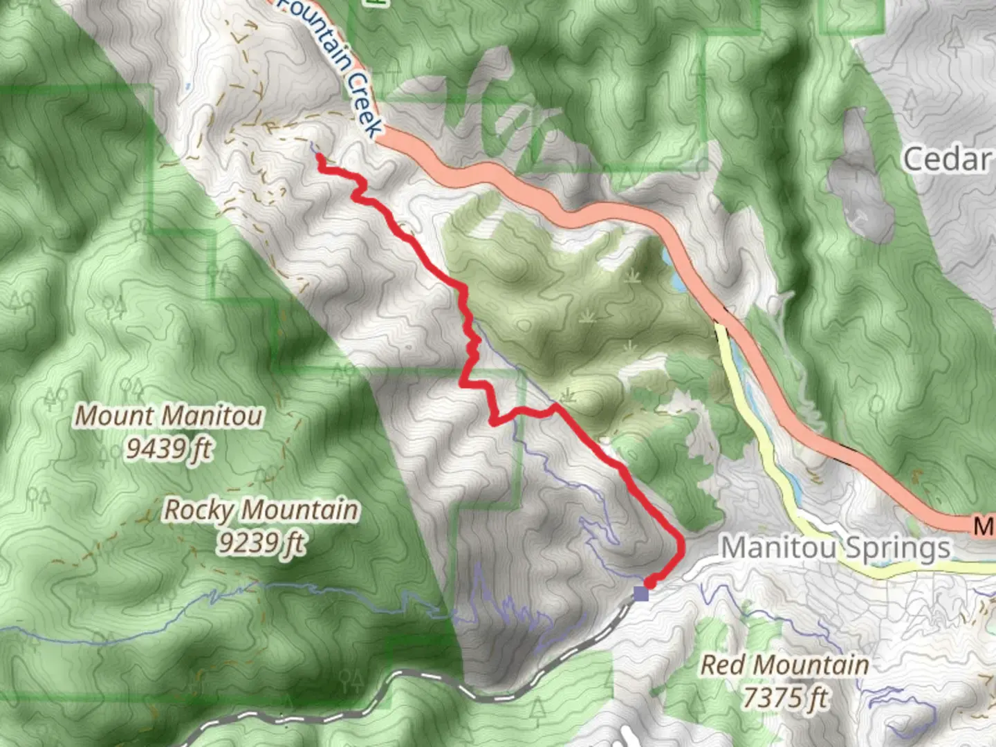 An image depicting the trail Ute Indian Trail and its surrounding area.