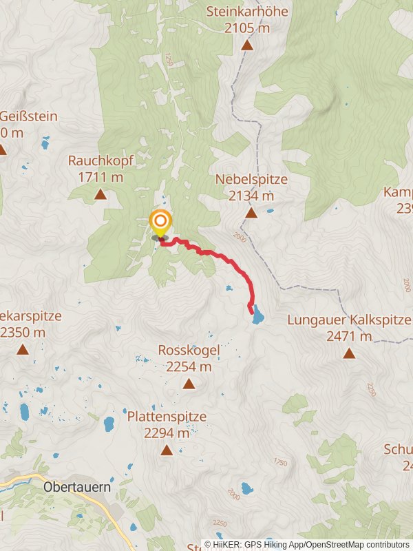 From the Vögeialm to the Oberhüttensee mobile static map