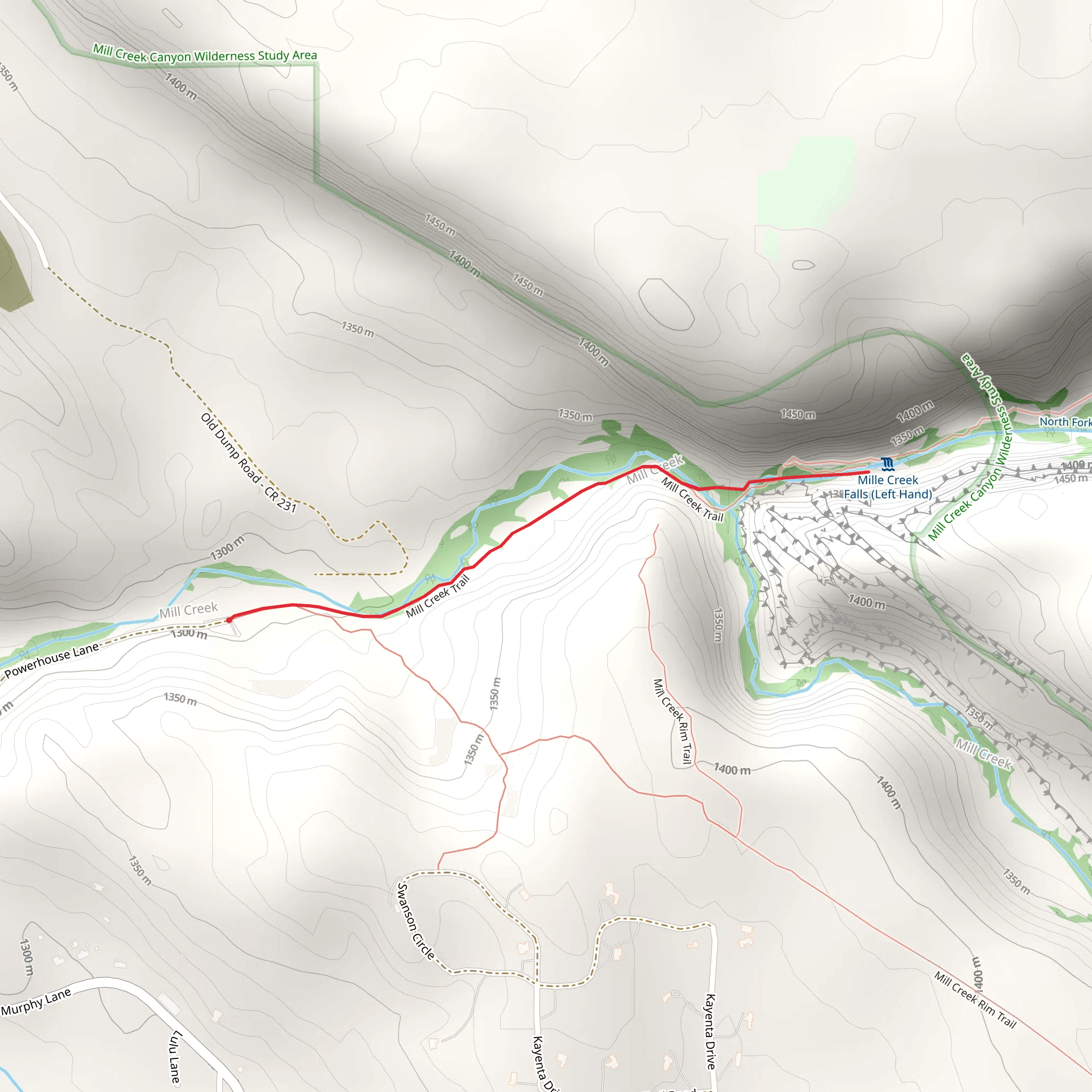 Mill Creek Walk Out and Back mobile static map