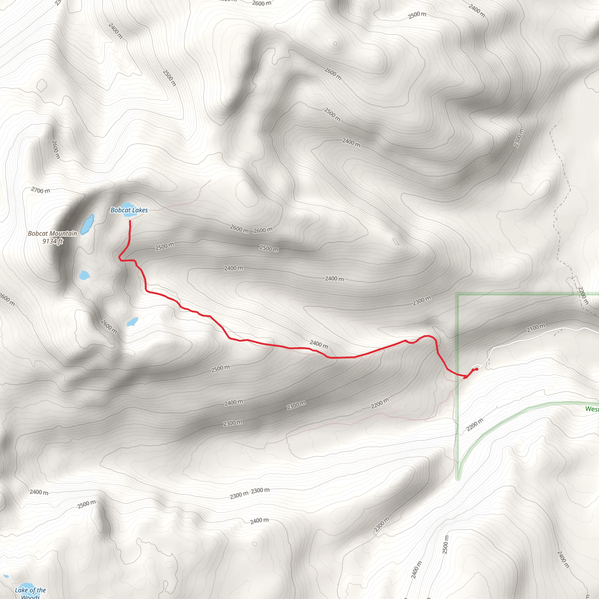 Bobcat Mountain from Lacy Creek Road mobile static map