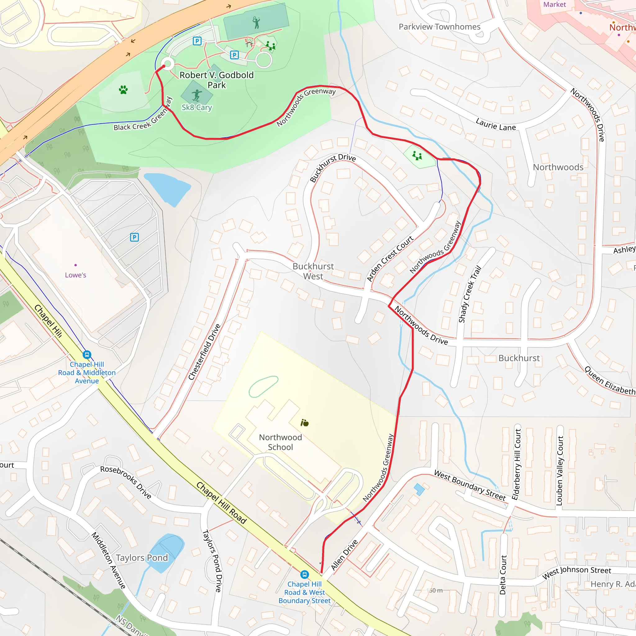 Northwoods Greenway mobile static map