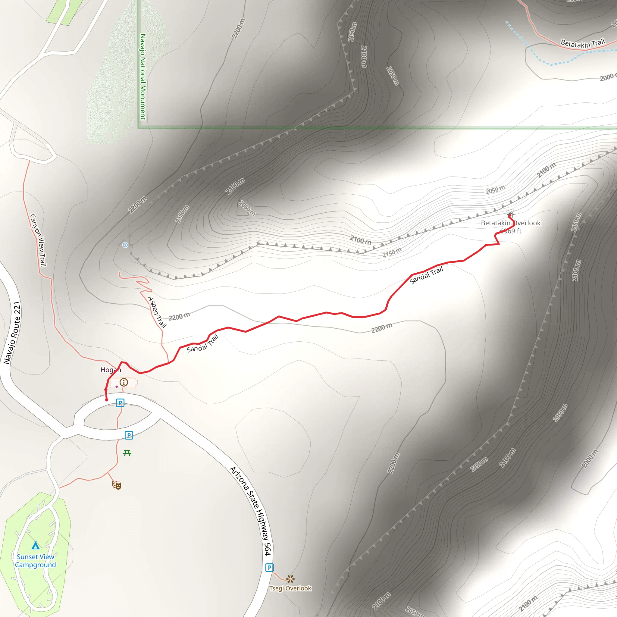 Sandal Trail mobile static map