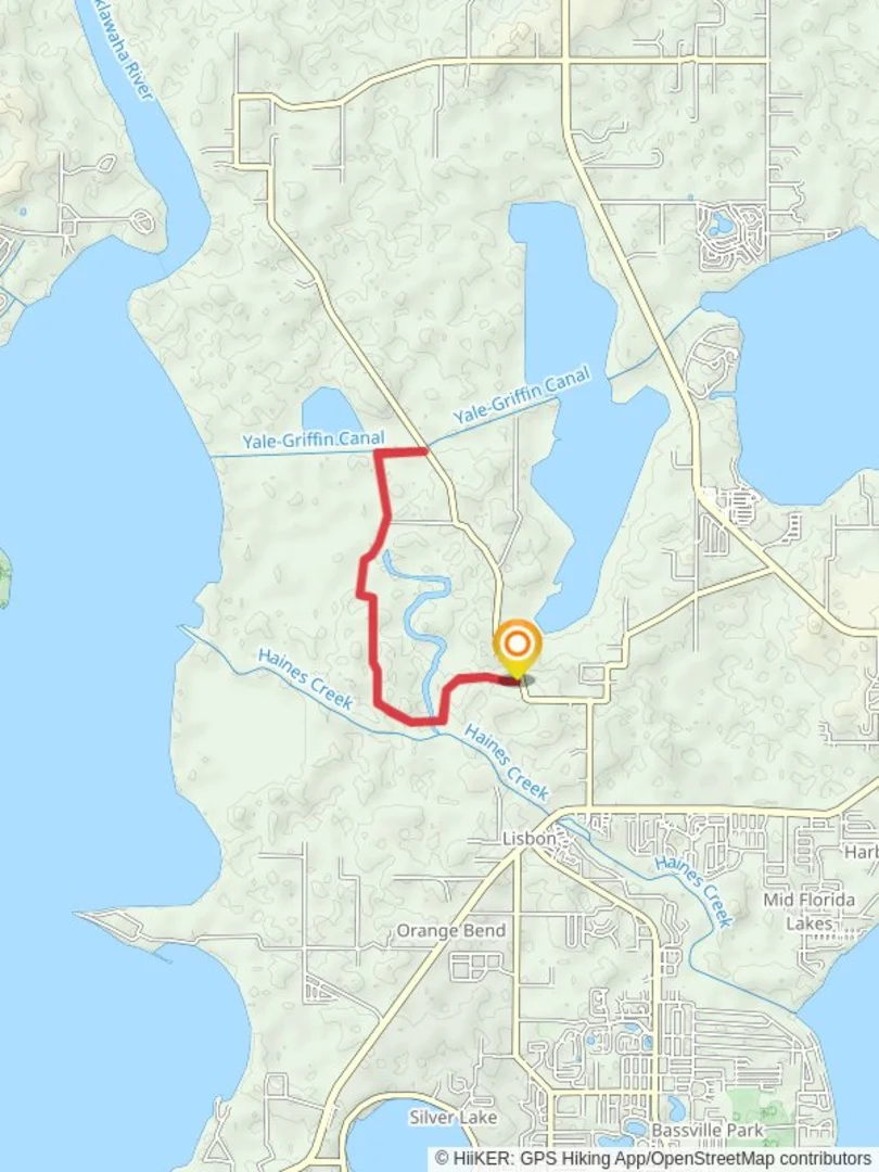 An image depicting the trail Yale-Griffin Canal Walk and its surrounding area.