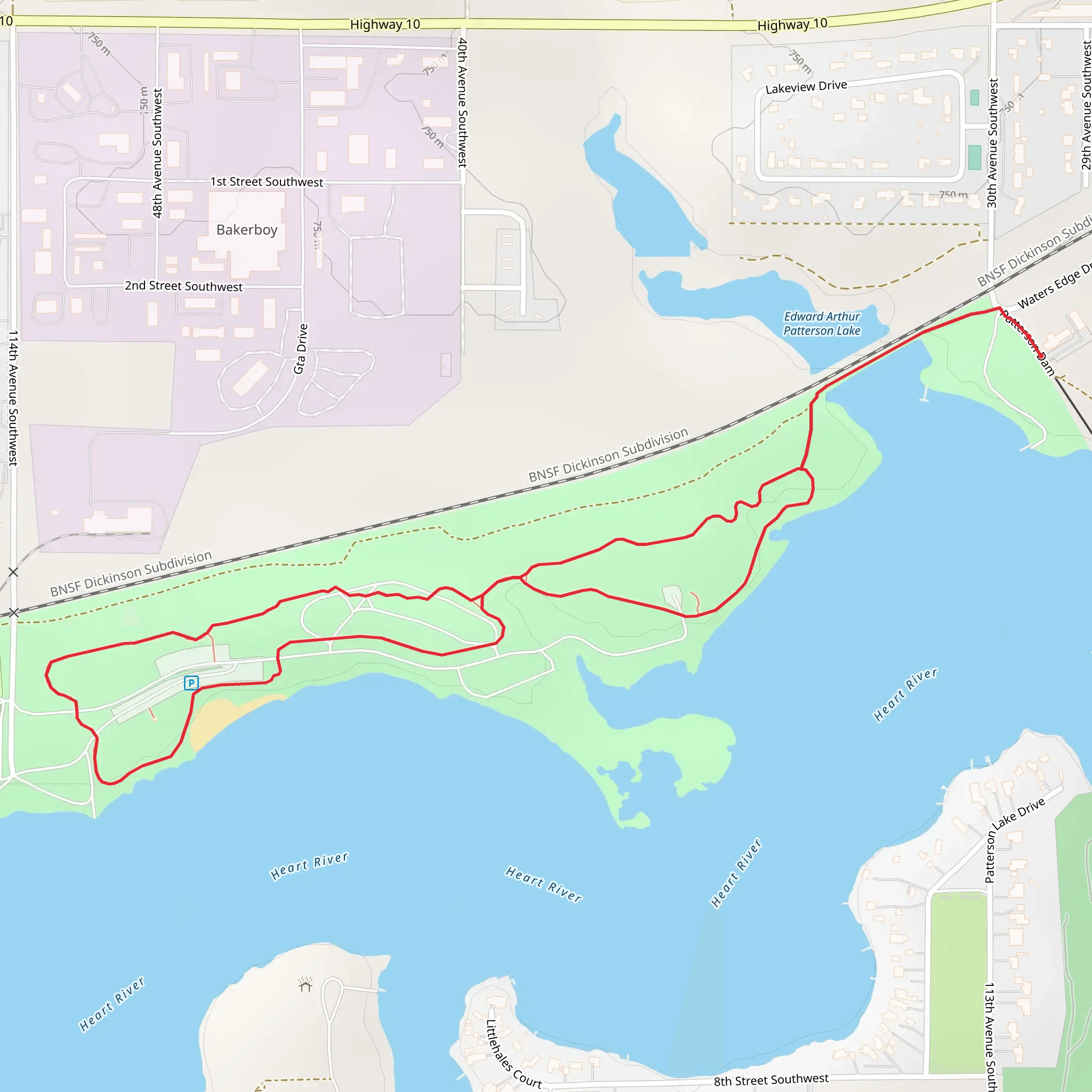 Edward Arthur Patterson Lake Northern Shore Loop mobile static map