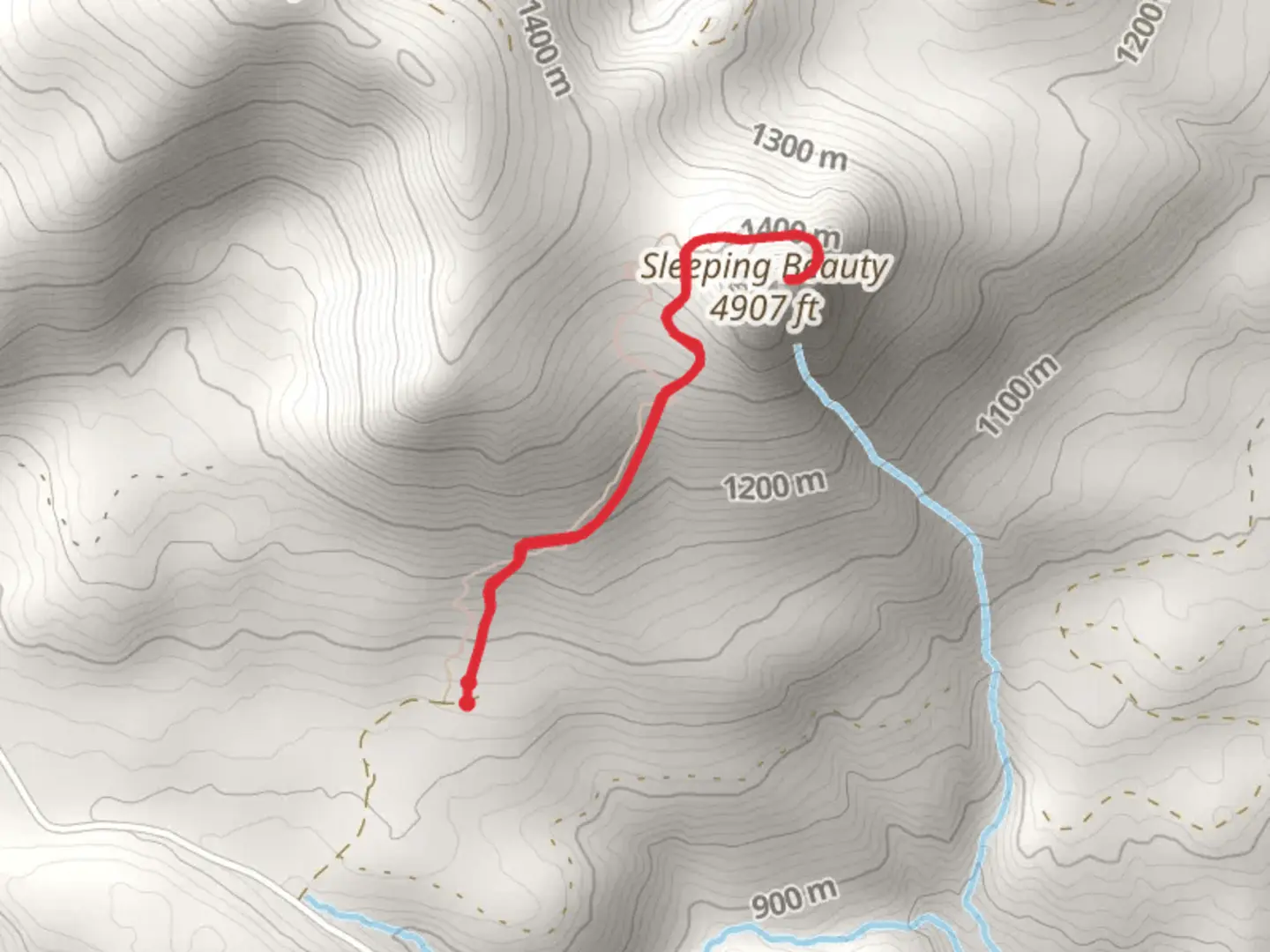 An image depicting the trail Sleeping Beauty Trail and its surrounding area.