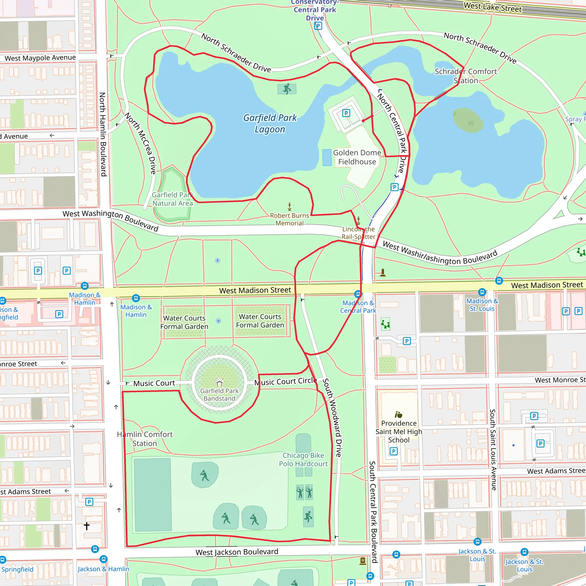 Garfield Park Loop mobile static map