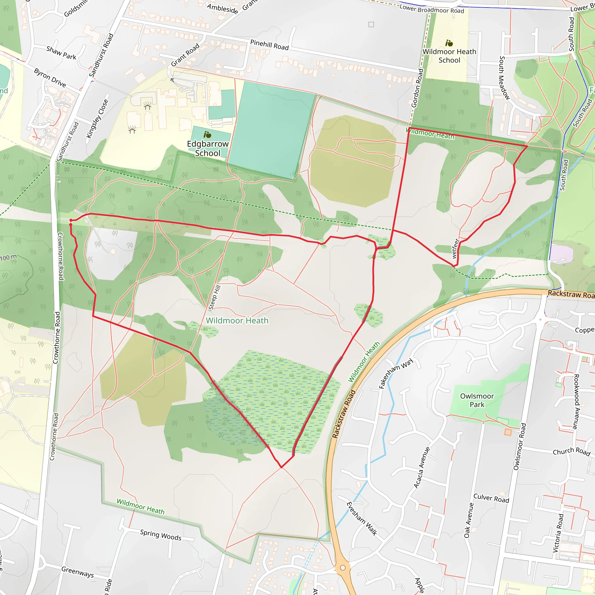 Wildmoor Heath Nature Reserve Loop mobile static map