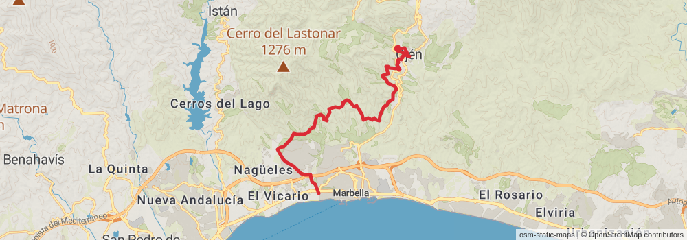 GR 249 Gran Senda de Málaga stage 34 Map