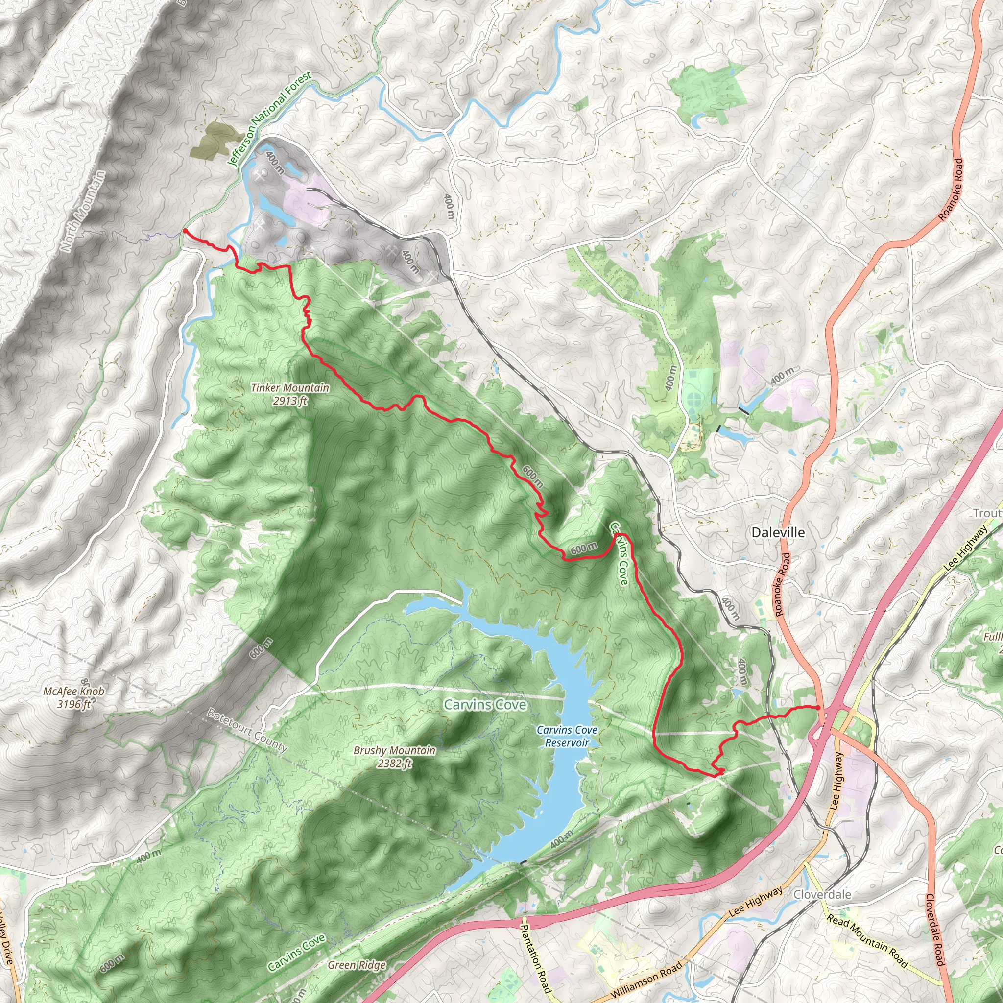 Appalachian and Andy Layne Trail mobile static map