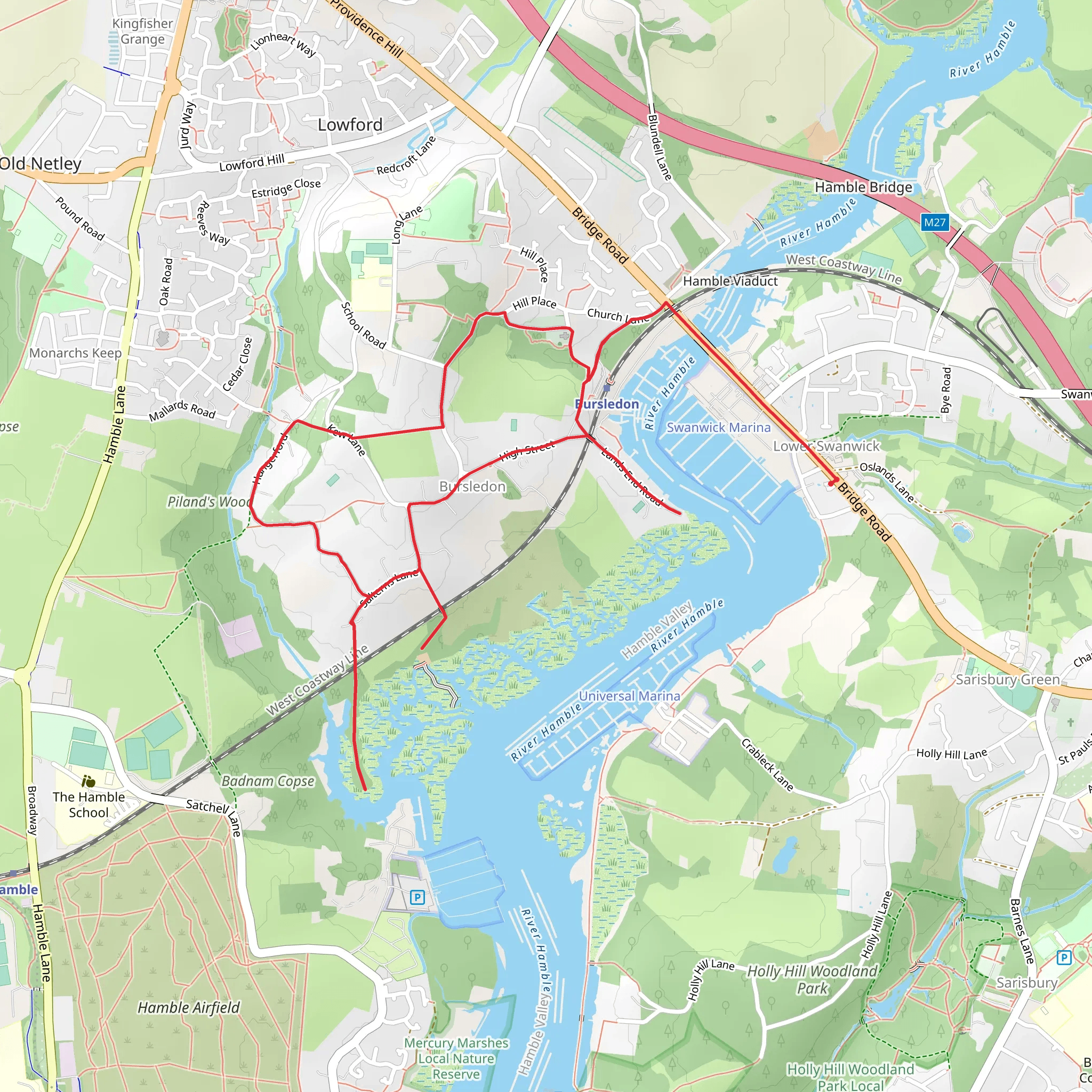 Bursledon Loop mobile static map