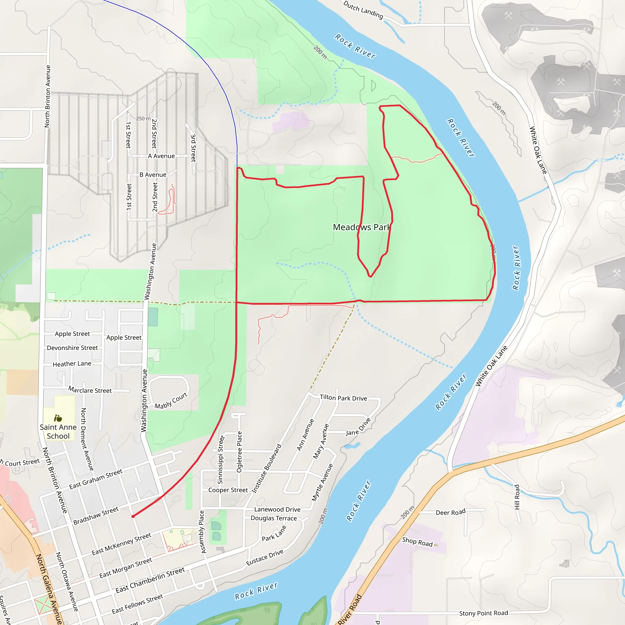 Meadows Park - Lowell Parkway Loop mobile static map