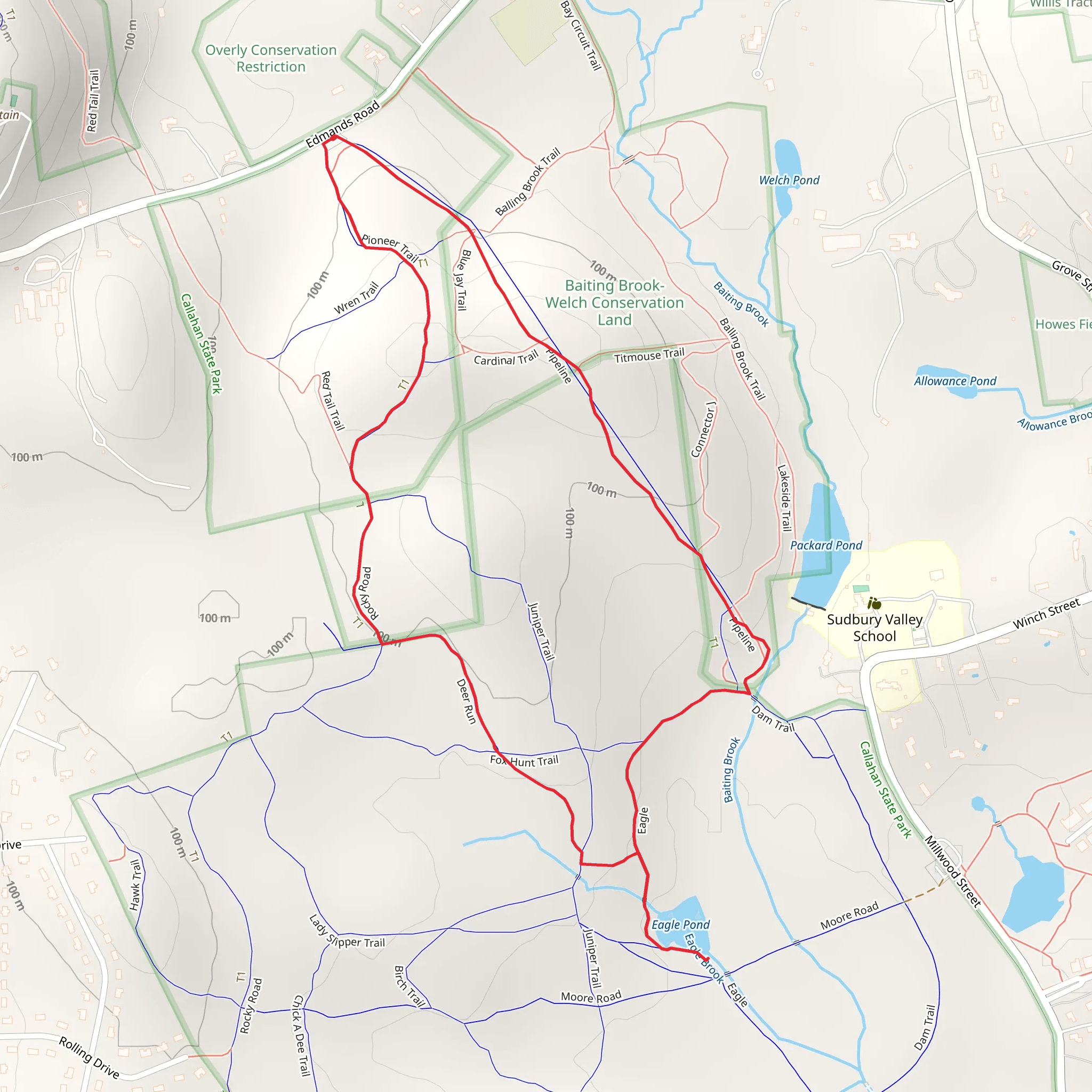 Packard Loop Trail mobile static map