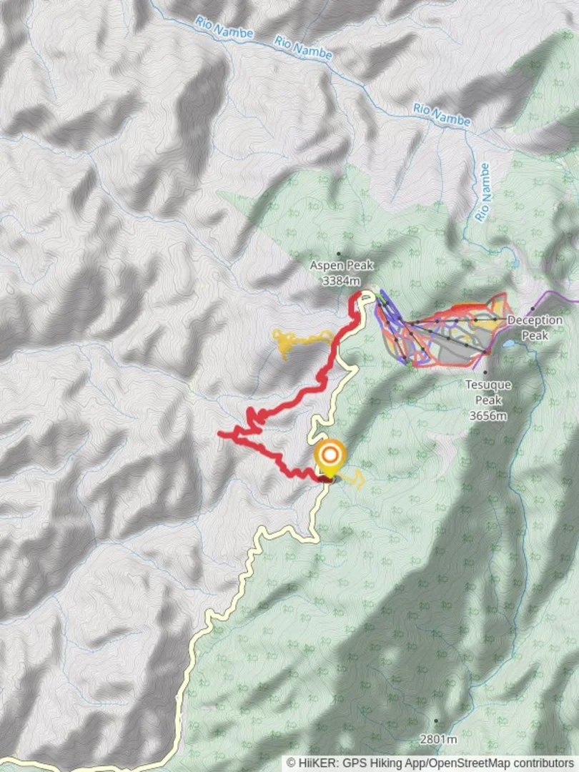 An image depicting the trail Aspen Basin Campground via Winsor Trail and its surrounding area.