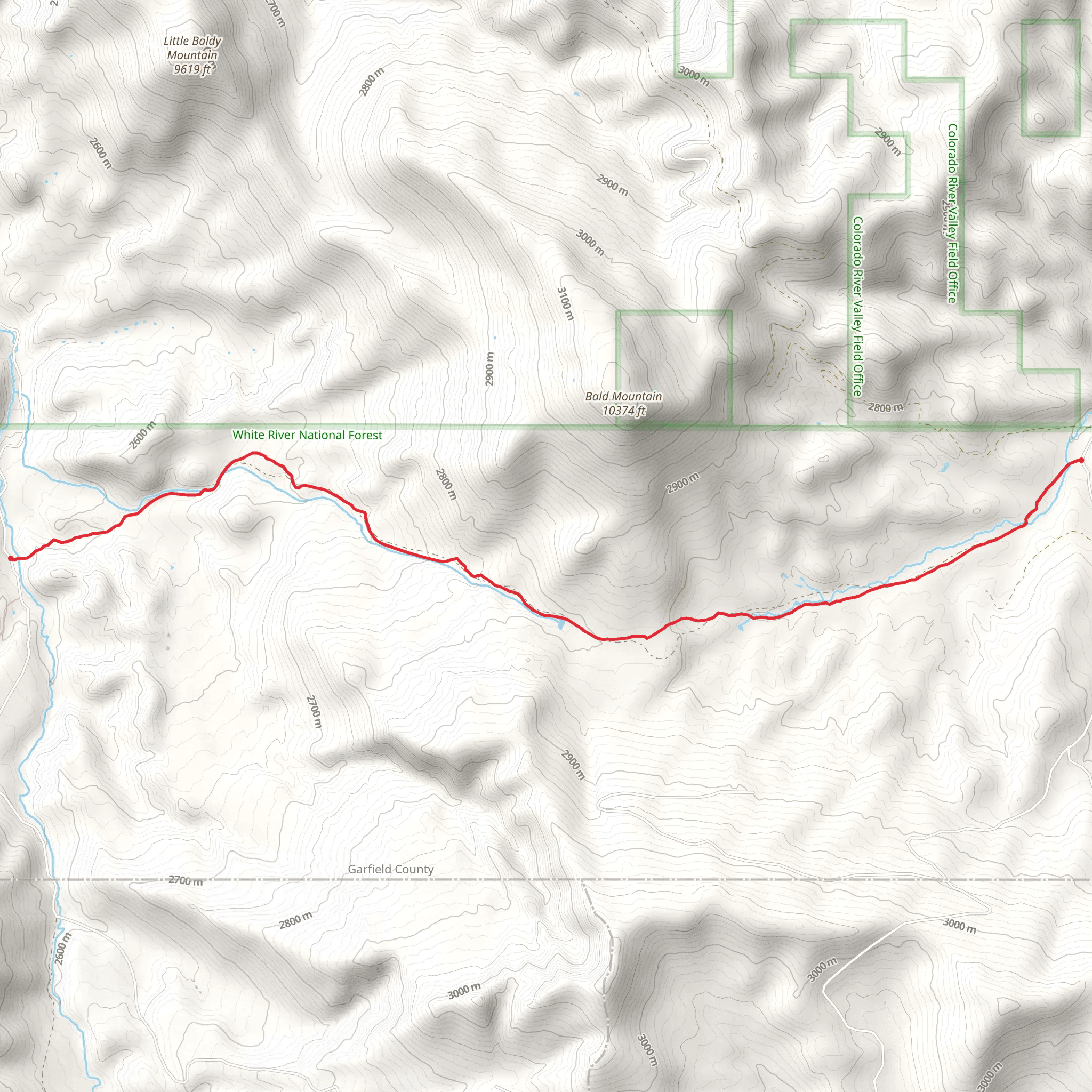 Fourmile - East Divide Trail mobile static map