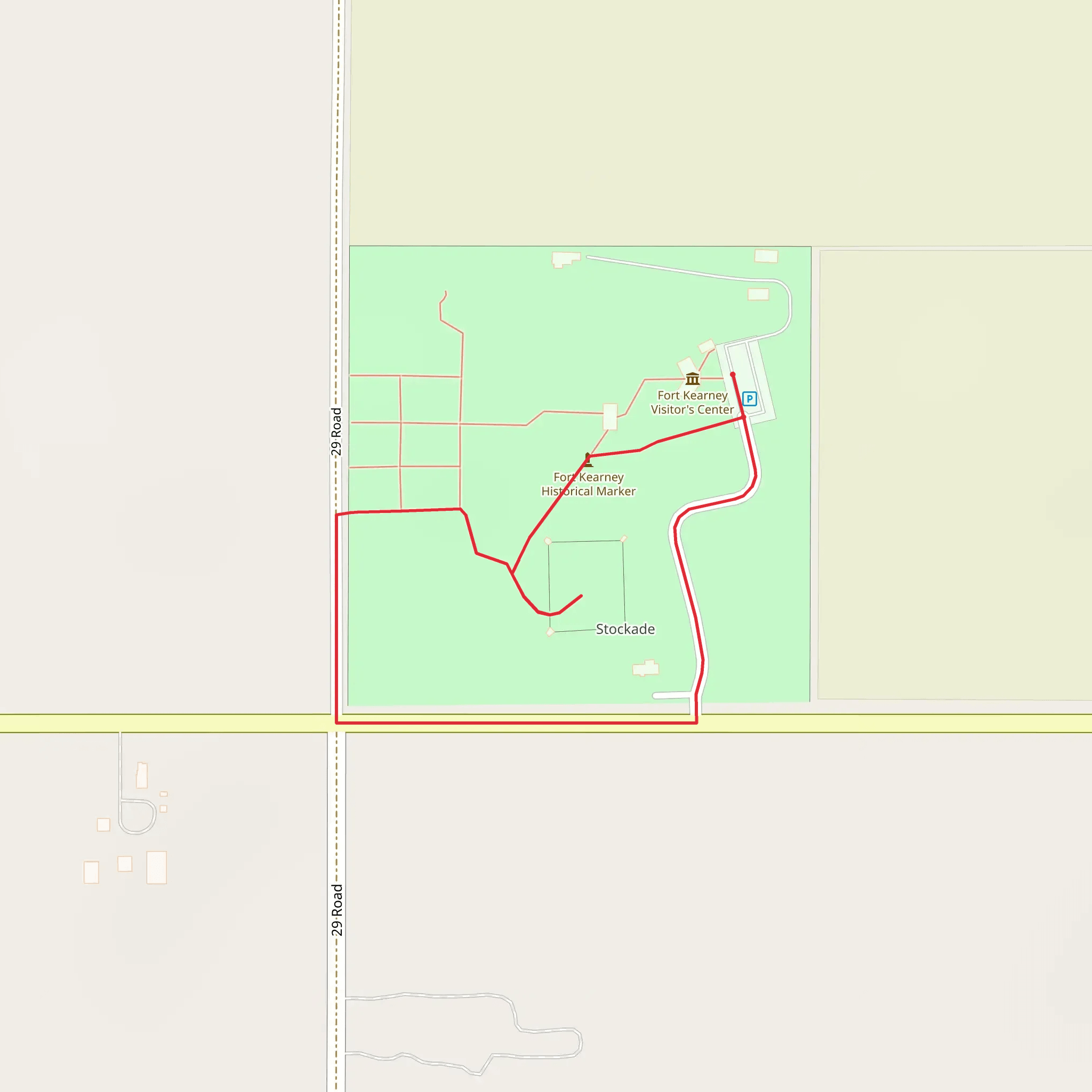 Fort Kearney State Historical Park Loop mobile static map