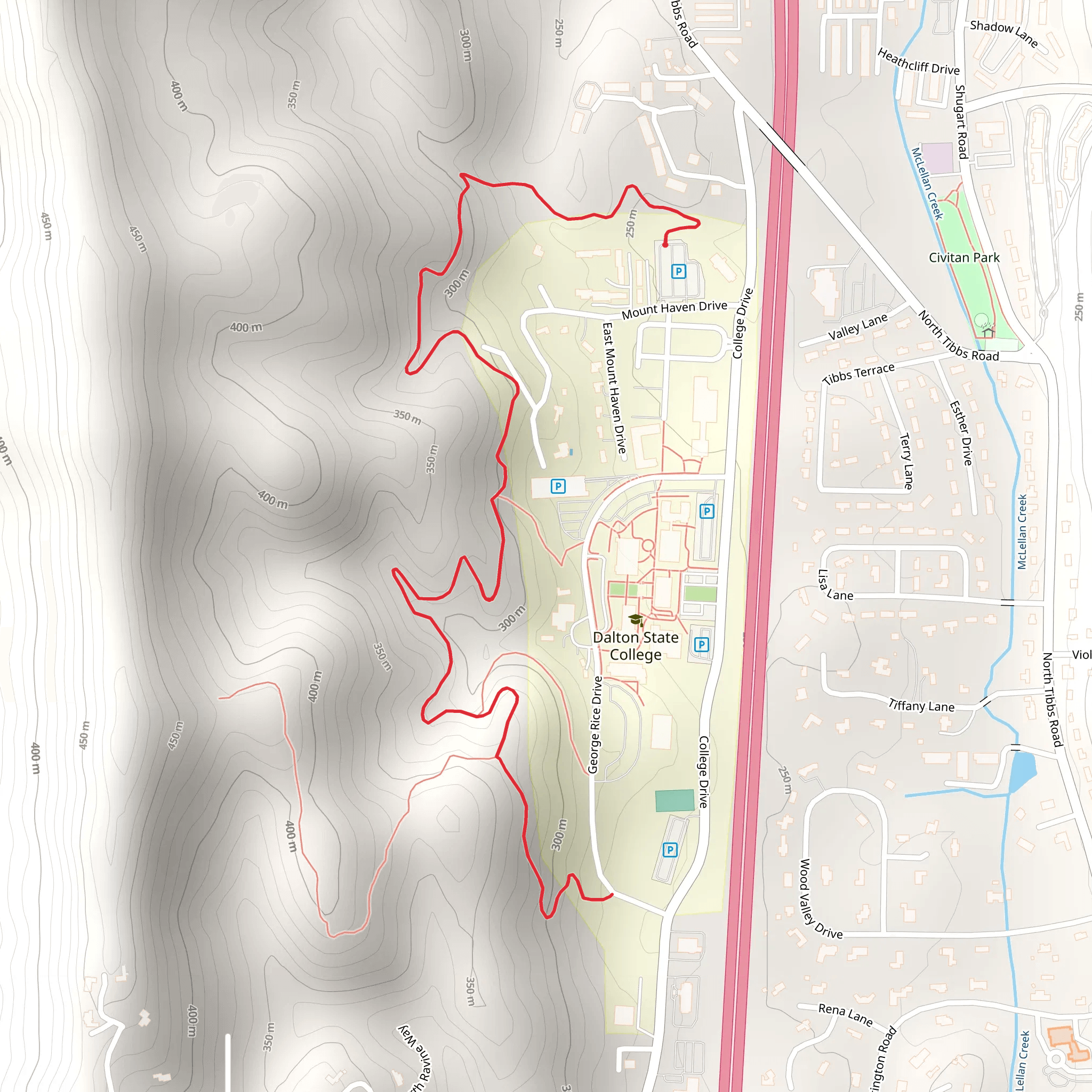 Dalton State Trail mobile static map