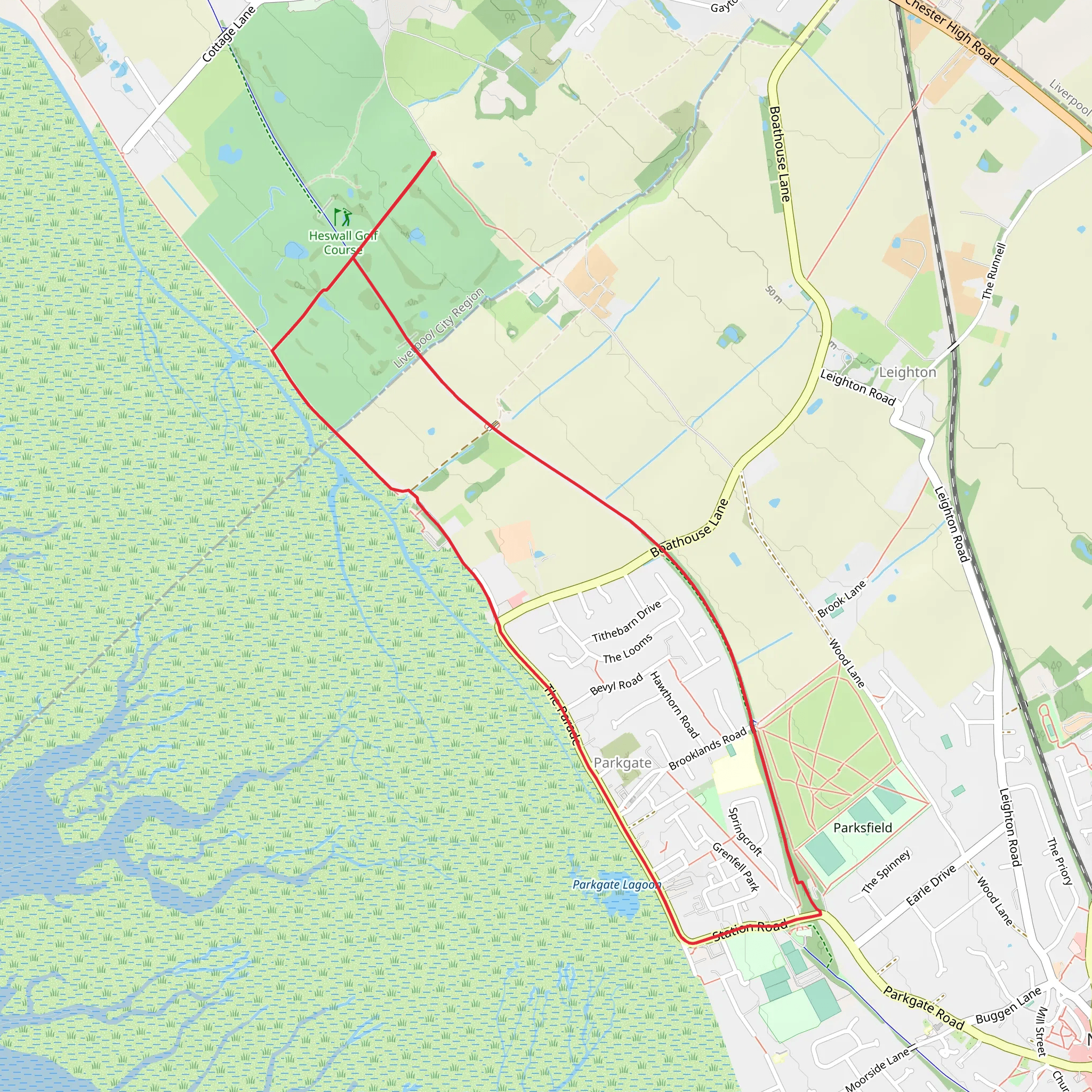 Parkgate Circular Walk mobile static map
