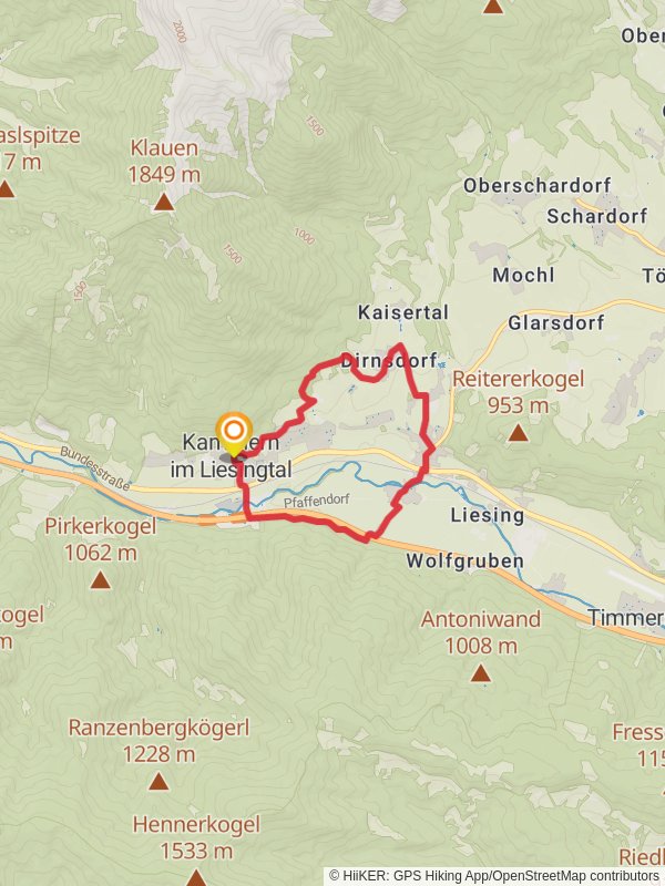 Marterlweg Route Blue Route mobile static map