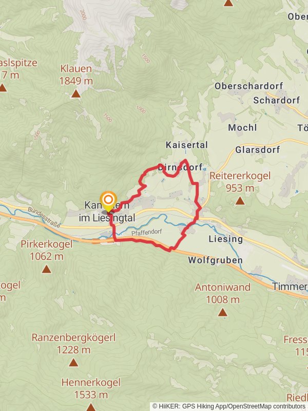 Marterlweg Route Blue Route mobile static map