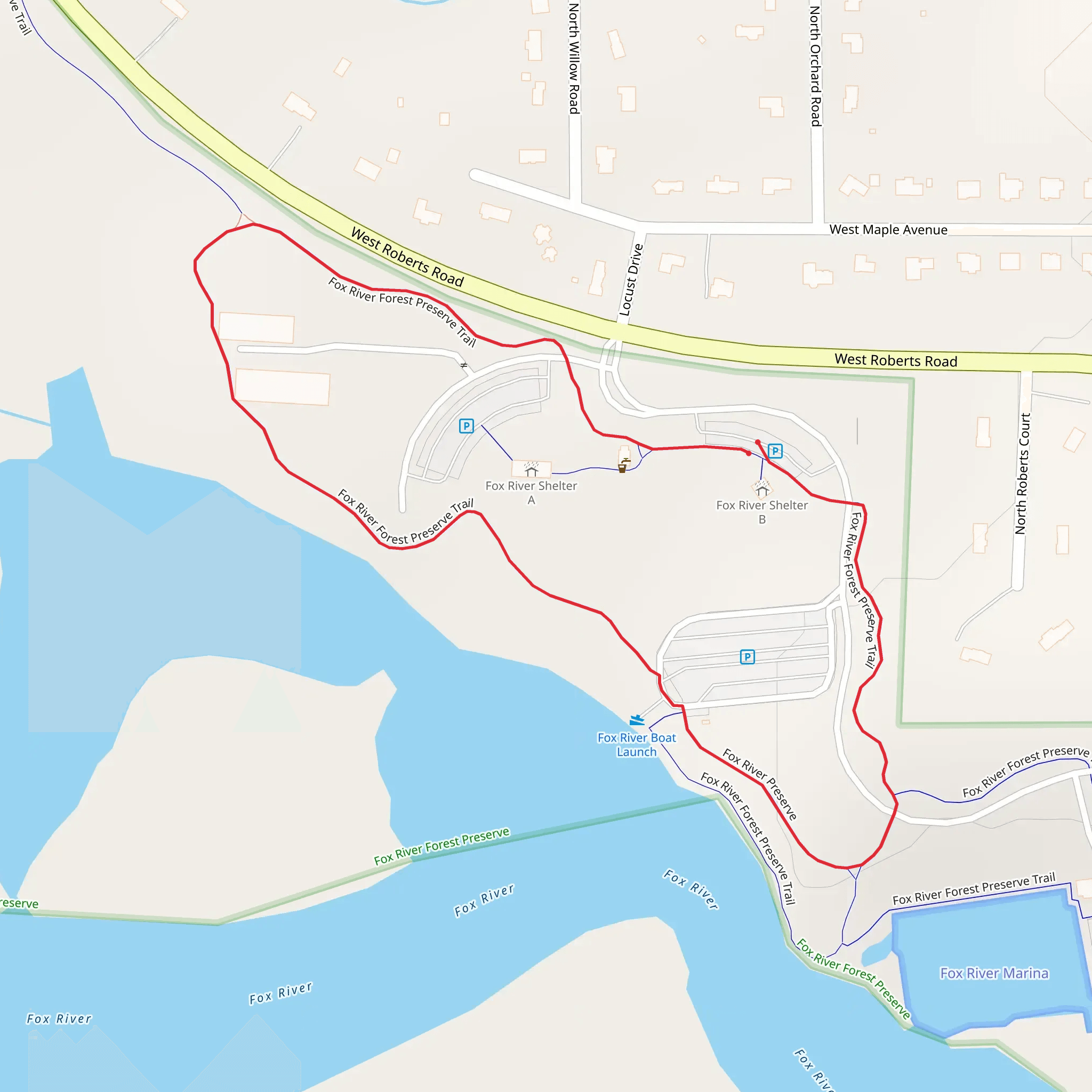 Fox River Preserve Loop mobile static map