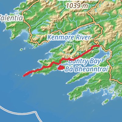 Beara Way 8-Day Moderate Tour (Hillwalk Tours) mobile static map
